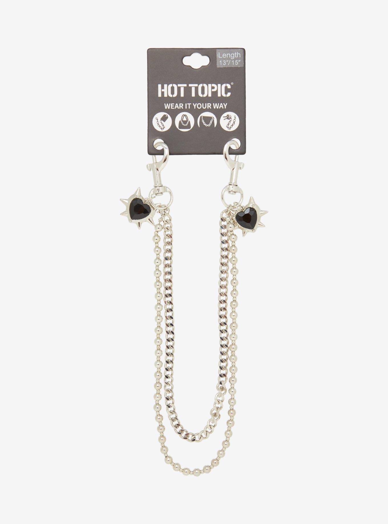Spiky Heart Double Wallet Chain, , alternate - view 3