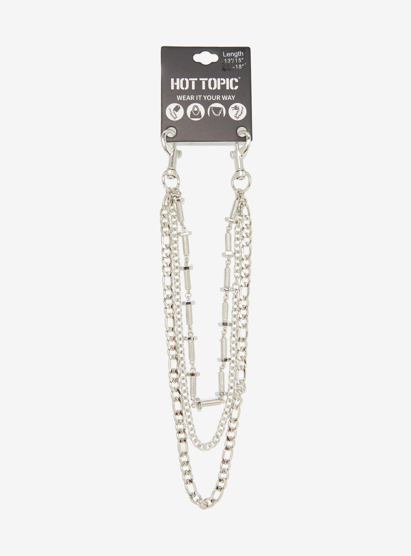 Cylindrical Beads Triple Wallet Chain, , alternate - view 3