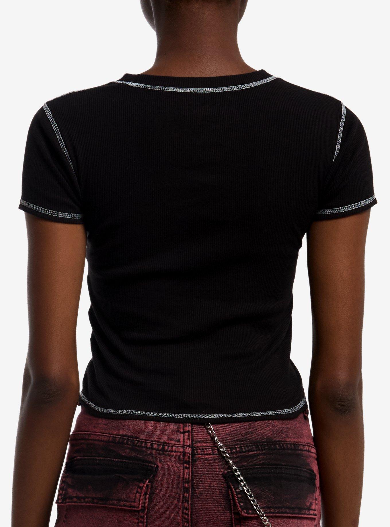 Rib Cage Paint Splatter Ribbed Girls Top, , alternate - view 3