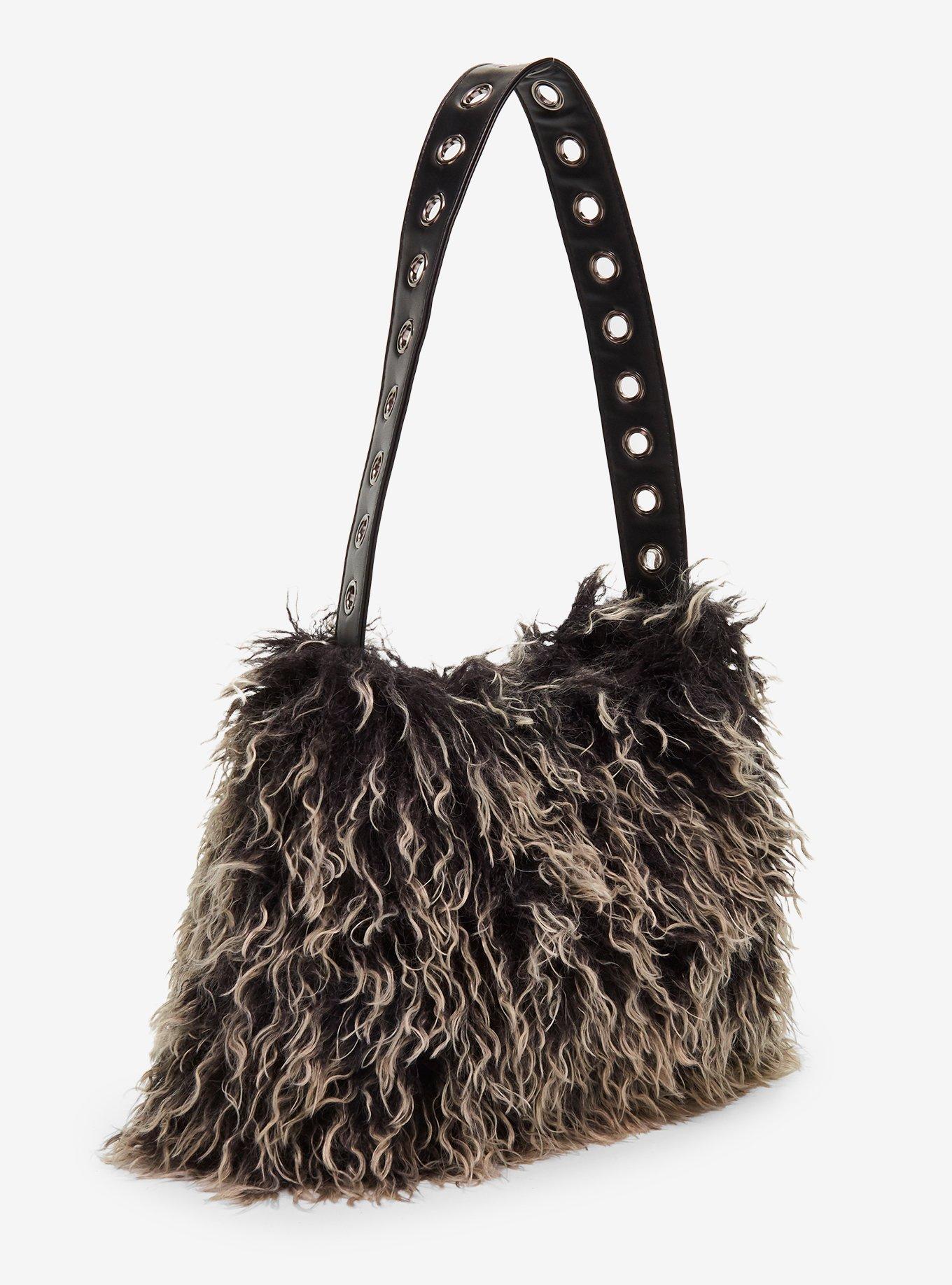 Wooly Shag Fur Shoulder Bag, , alternate - view 2