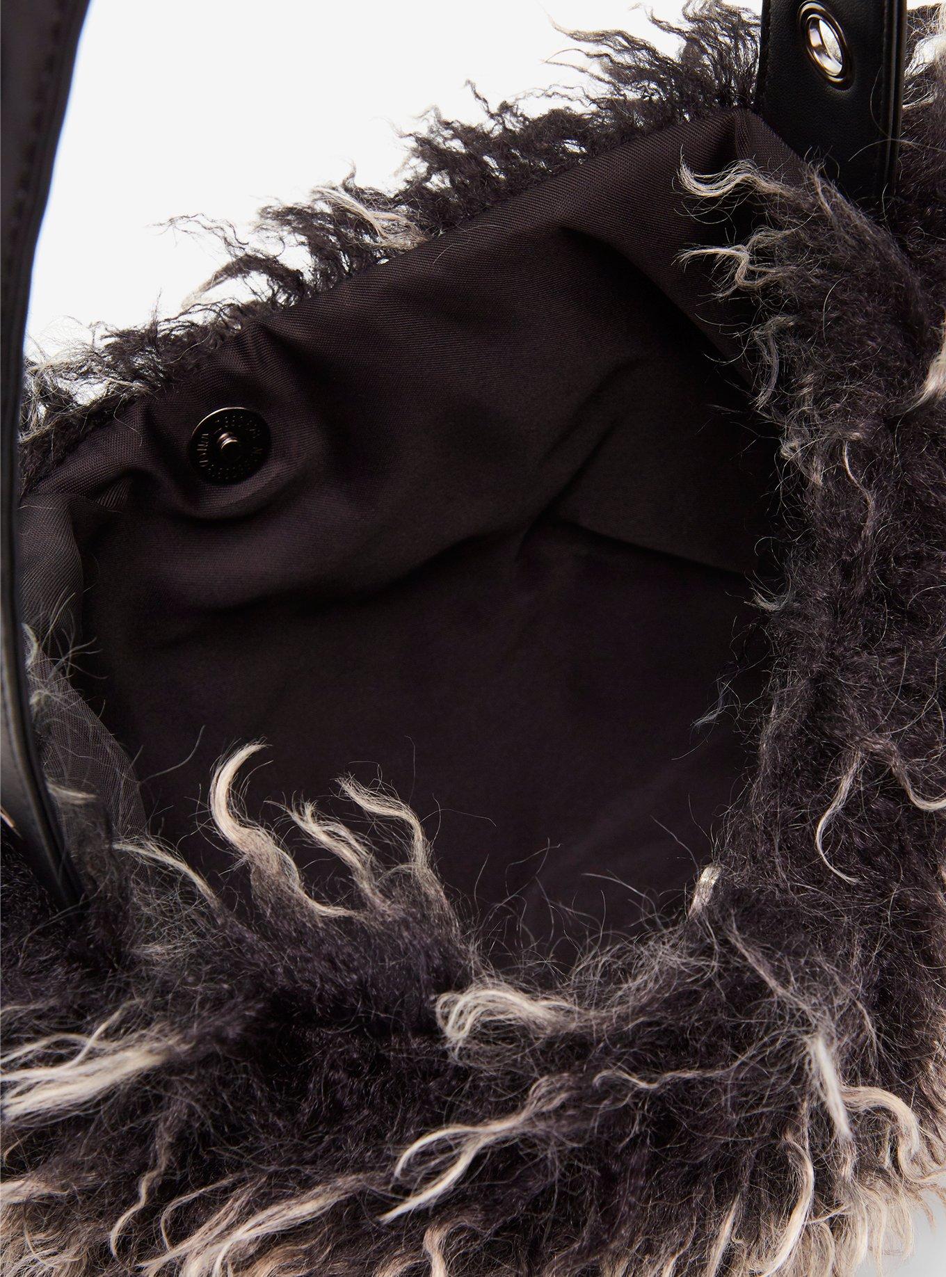Wooly Shag Fur Shoulder Bag, , alternate - view 4