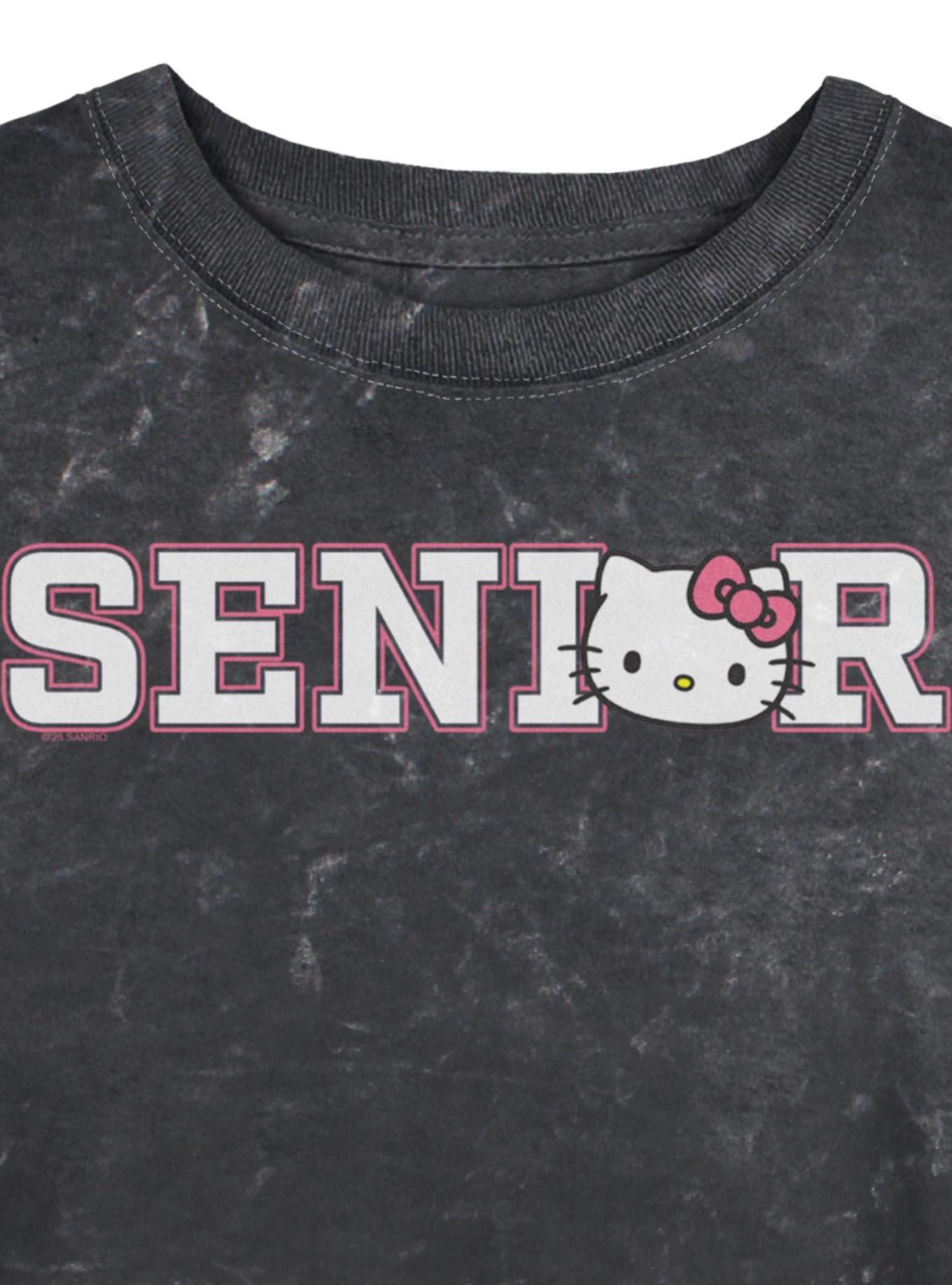 Sanrio Hello Kitty Senior Girls Mineral Wash Crop T-Shirt, , hi-res