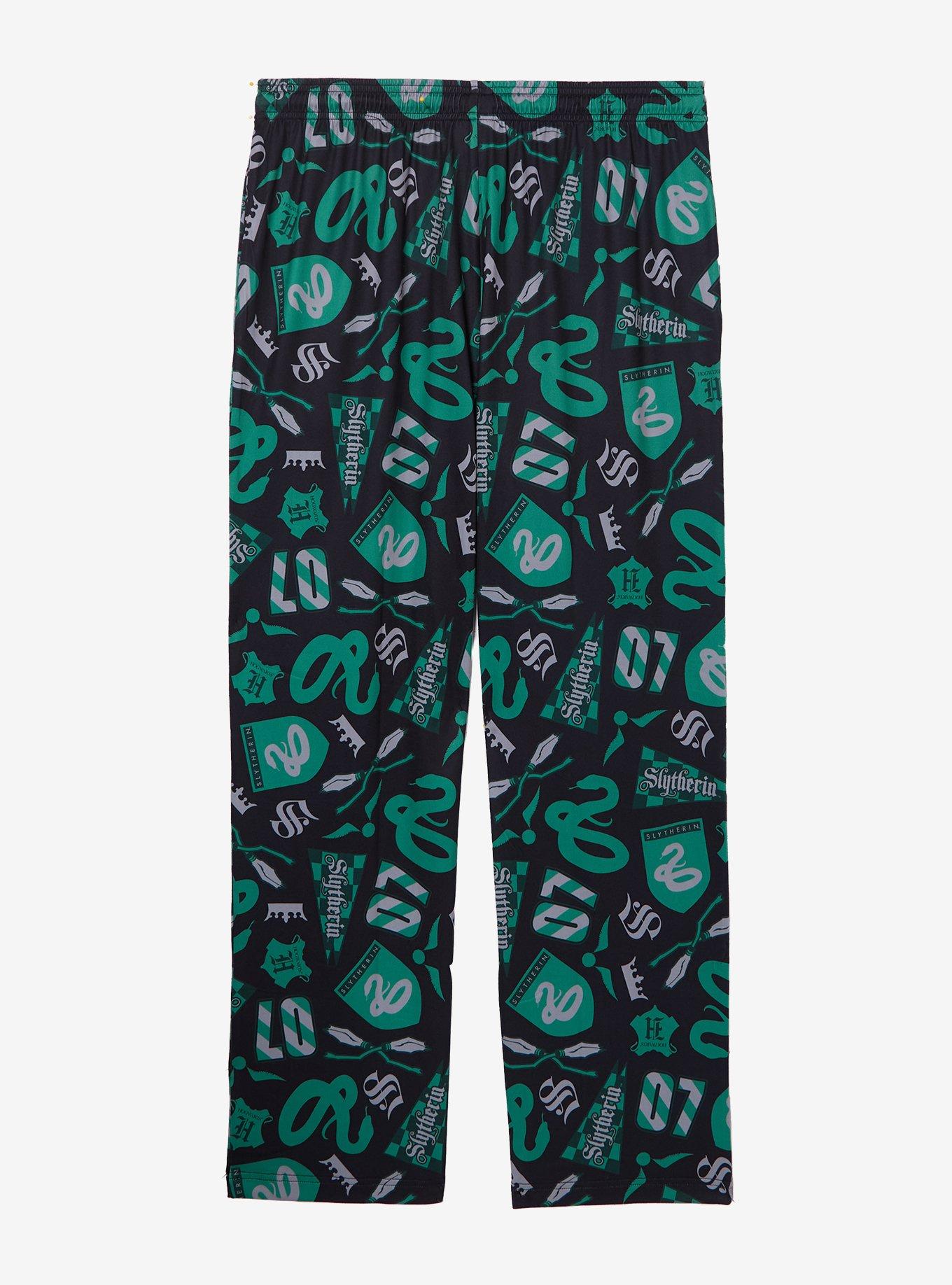 Harry Potter Slytherin Icons Sleep Pants - BoxLunch Exclusive, GREEN, alternate - view 2