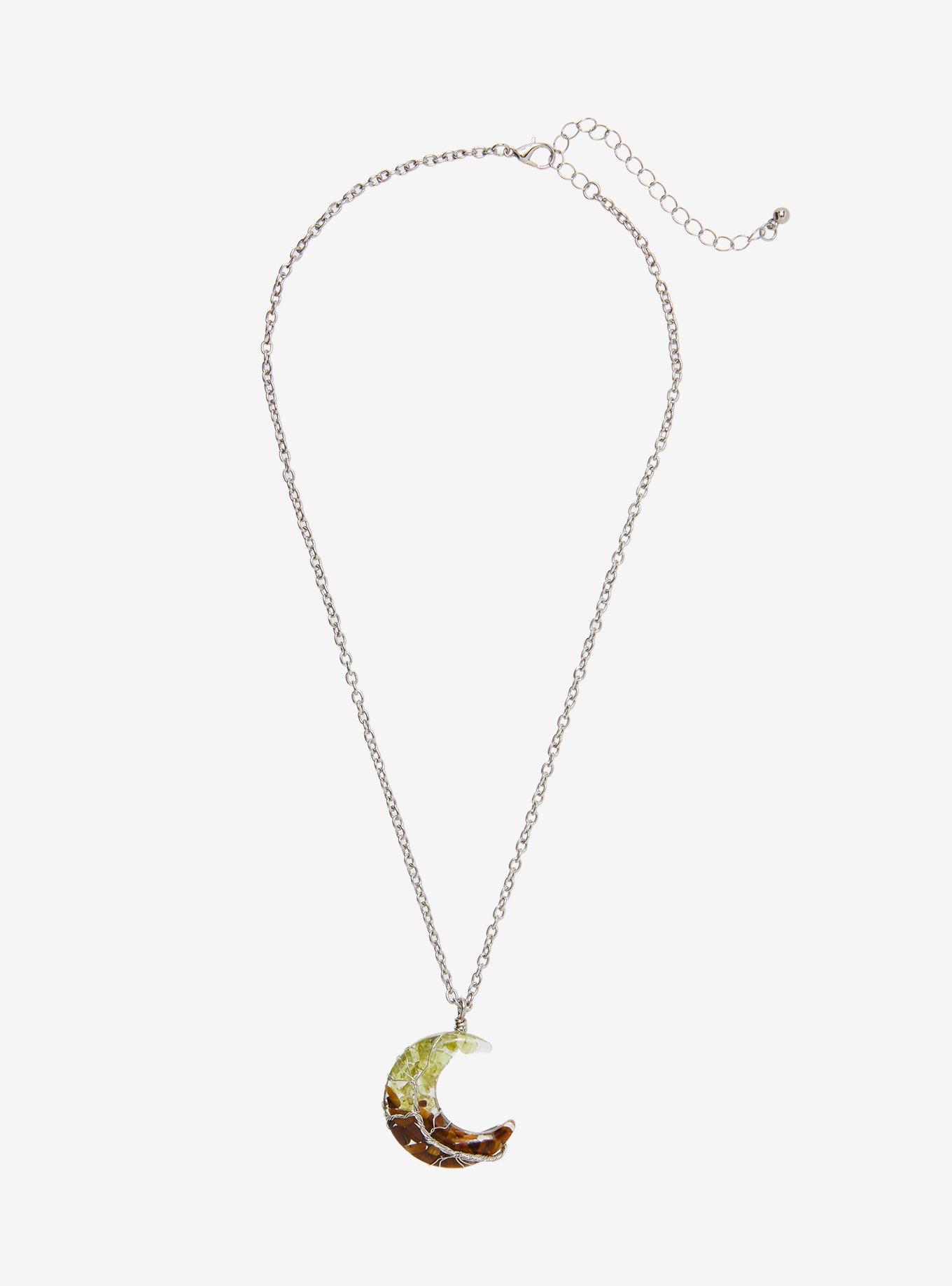 Thorn & Fable Tree Of Life Moon Necklace, , alternate - view 2