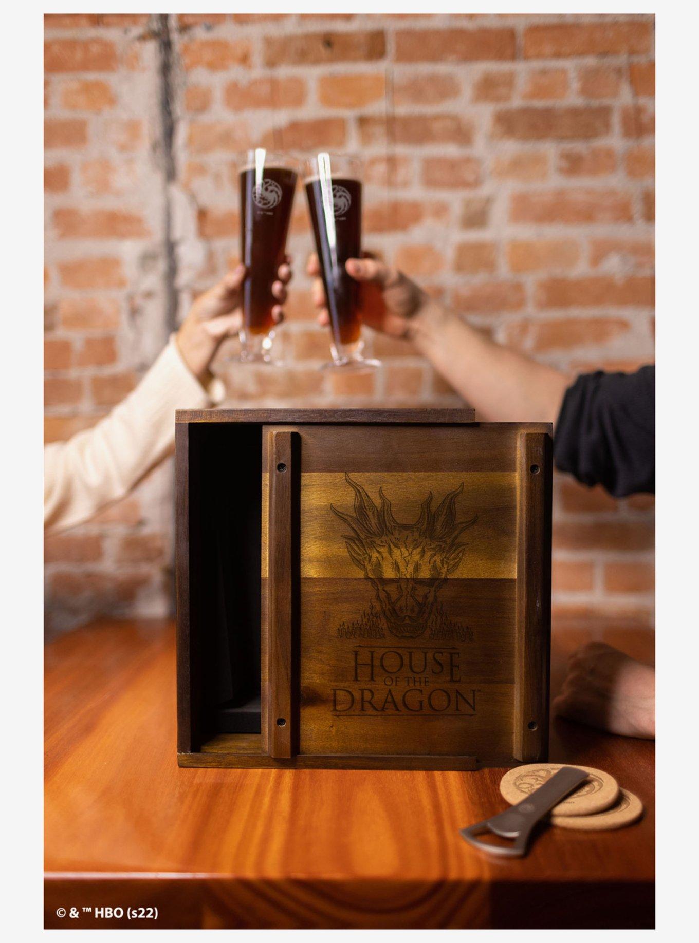 House of the Dragon Acacia Wood Pilsner Beer Glass Gift Set, , alternate - view 4