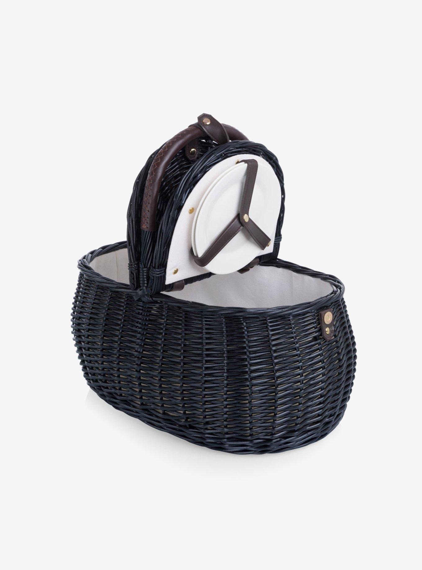 Black Evening Picnic Basket with Service for Two, , hi-res