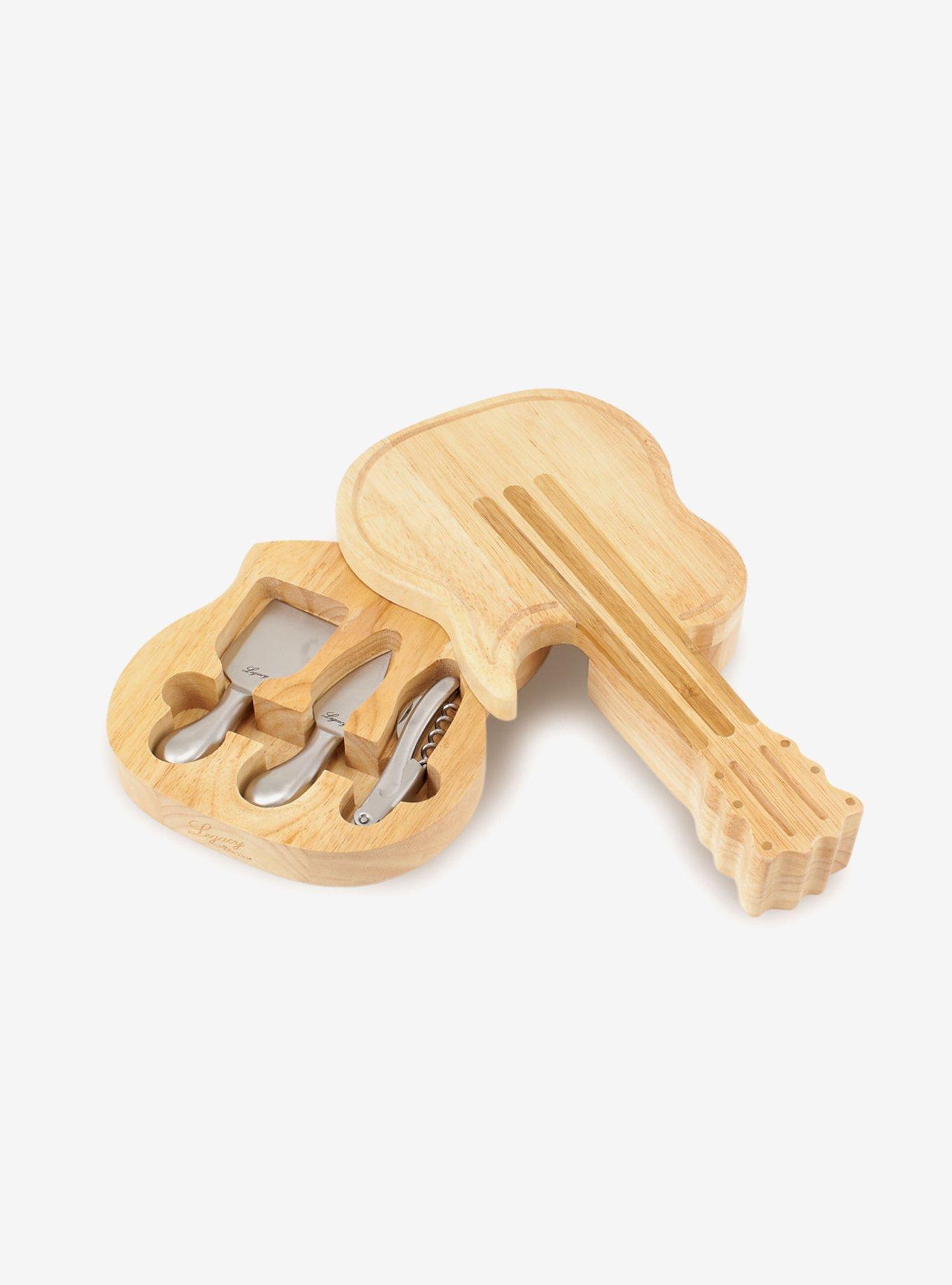Guitar Bamboo Cheese Cutting Board & Tools Set, , hi-res