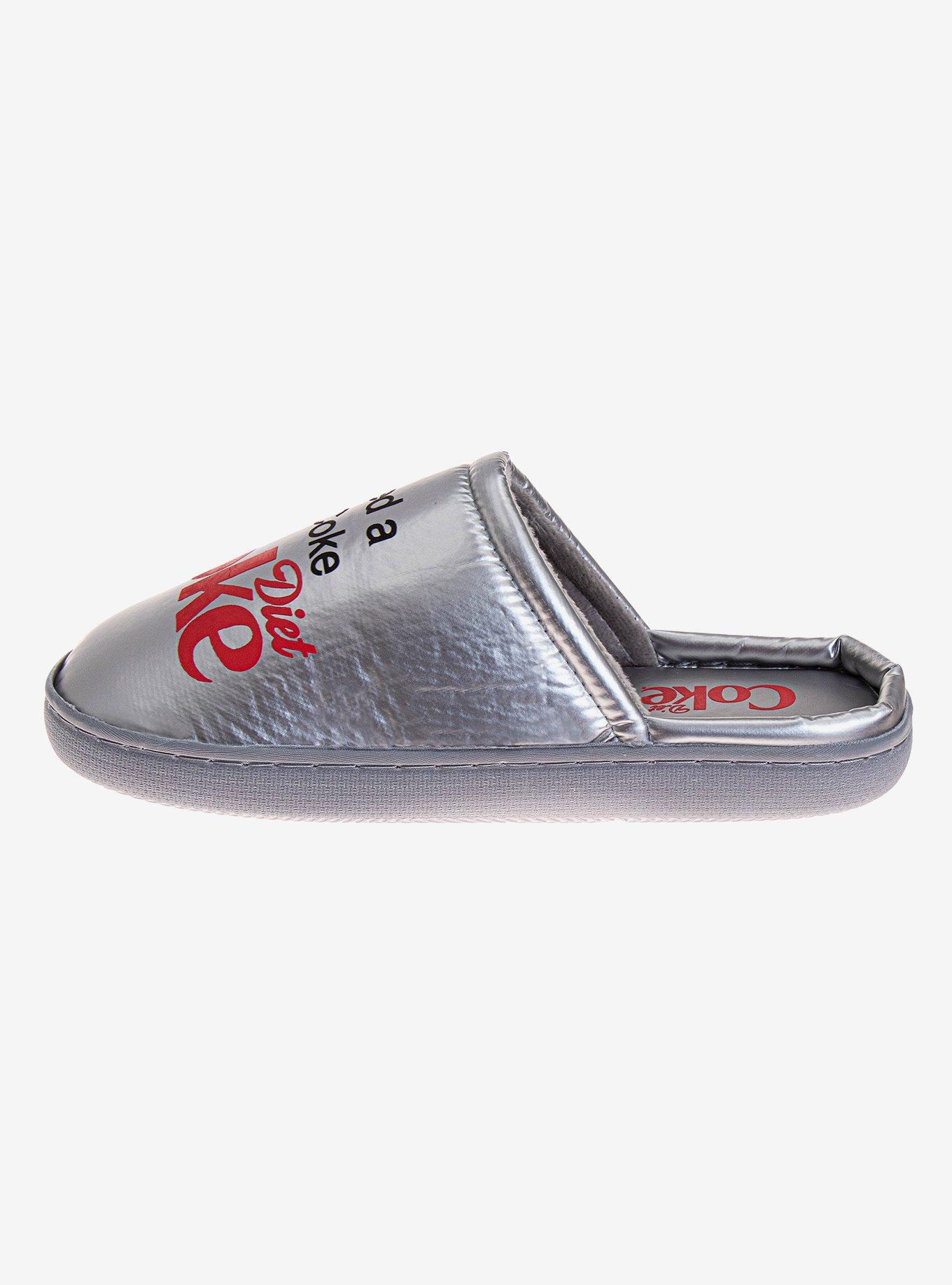 Coca-Cola I Need A Diet Coke Men's Cozy Slippers Grey Silver, GREY, alternate - view 3