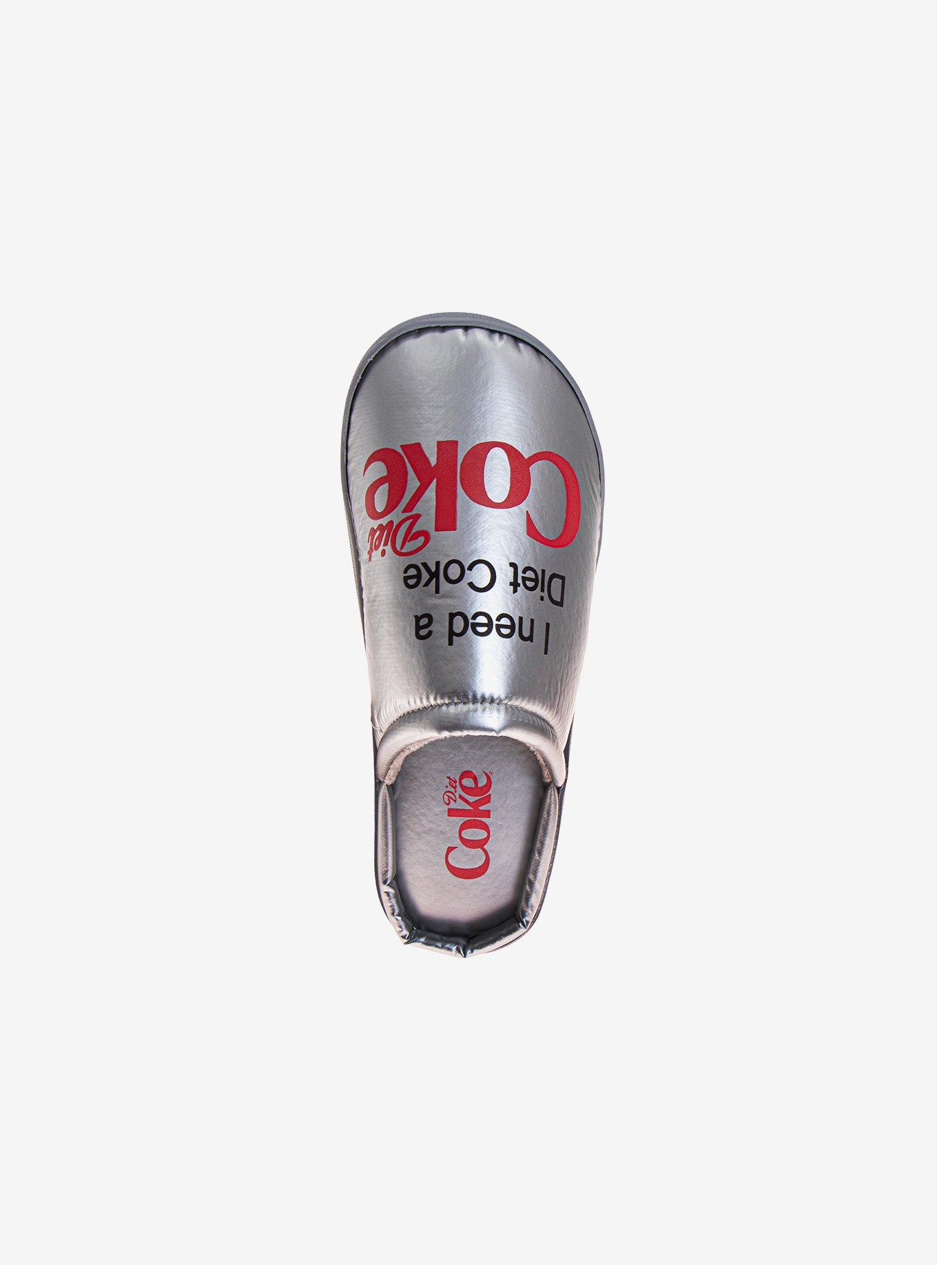 Coca-Cola I Need A Diet Coke Men's Cozy Slippers Grey Silver, GREY, alternate - view 6