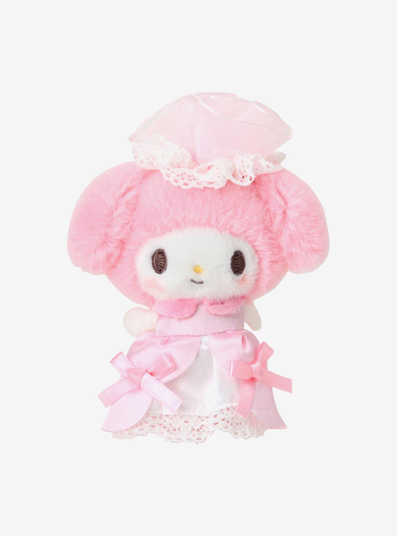 My Melody Pink & White Dress Plush Brooch, , hi-res