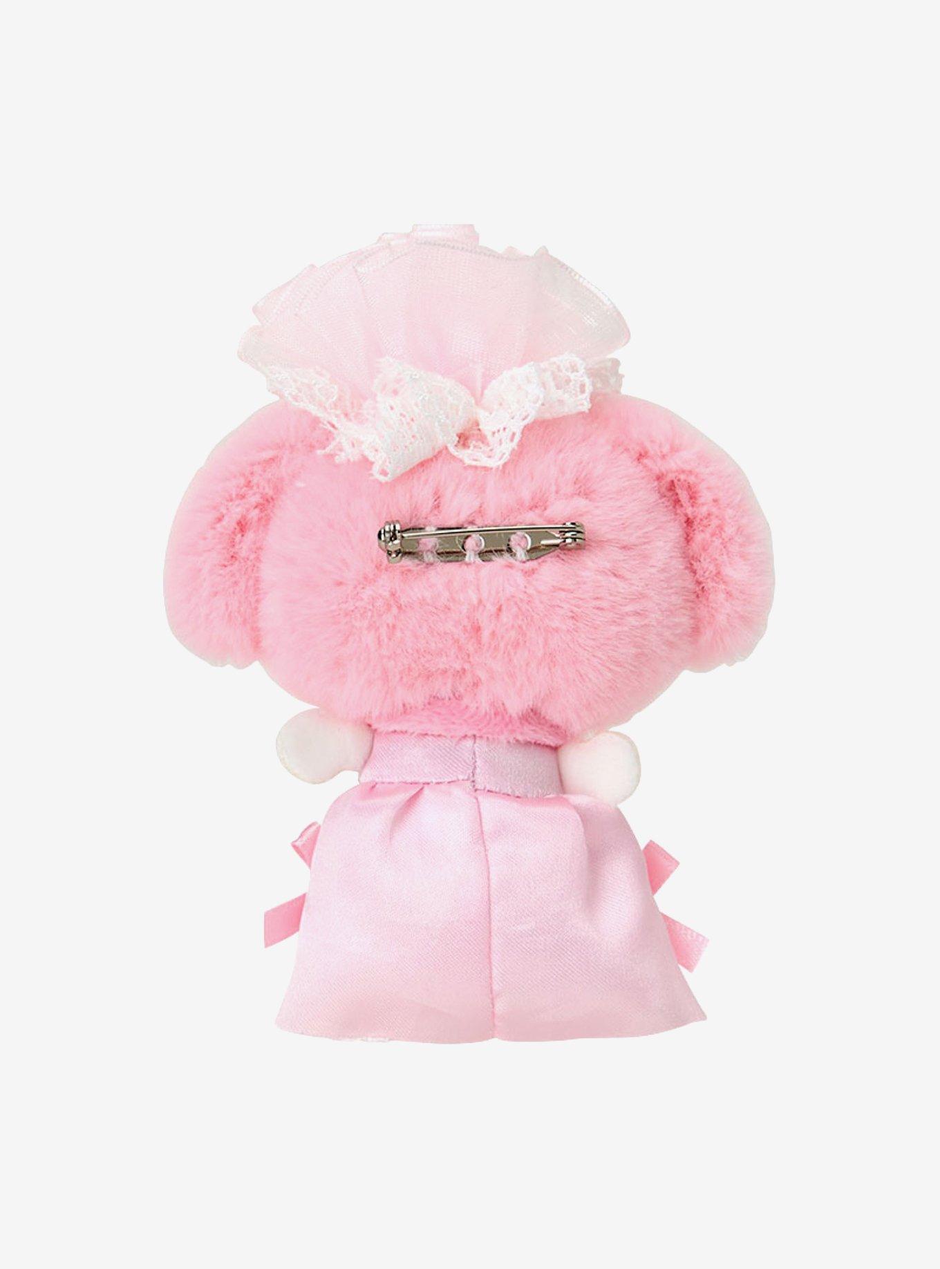 My Melody Pink & White Dress Plush Brooch, , alternate - view 3