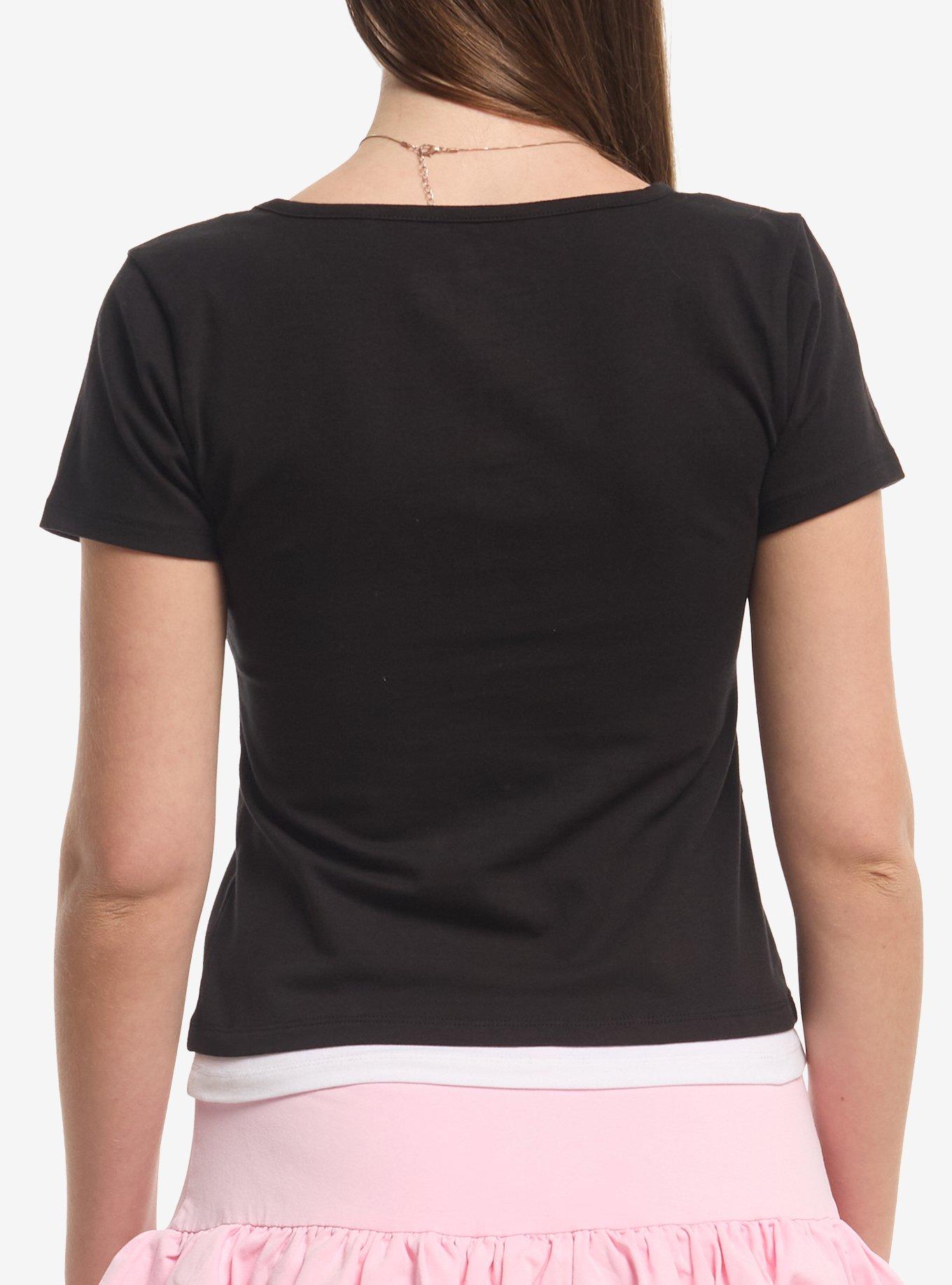 Hello Kitty Notched Layered Girls Top, PINK, alternate - view 3