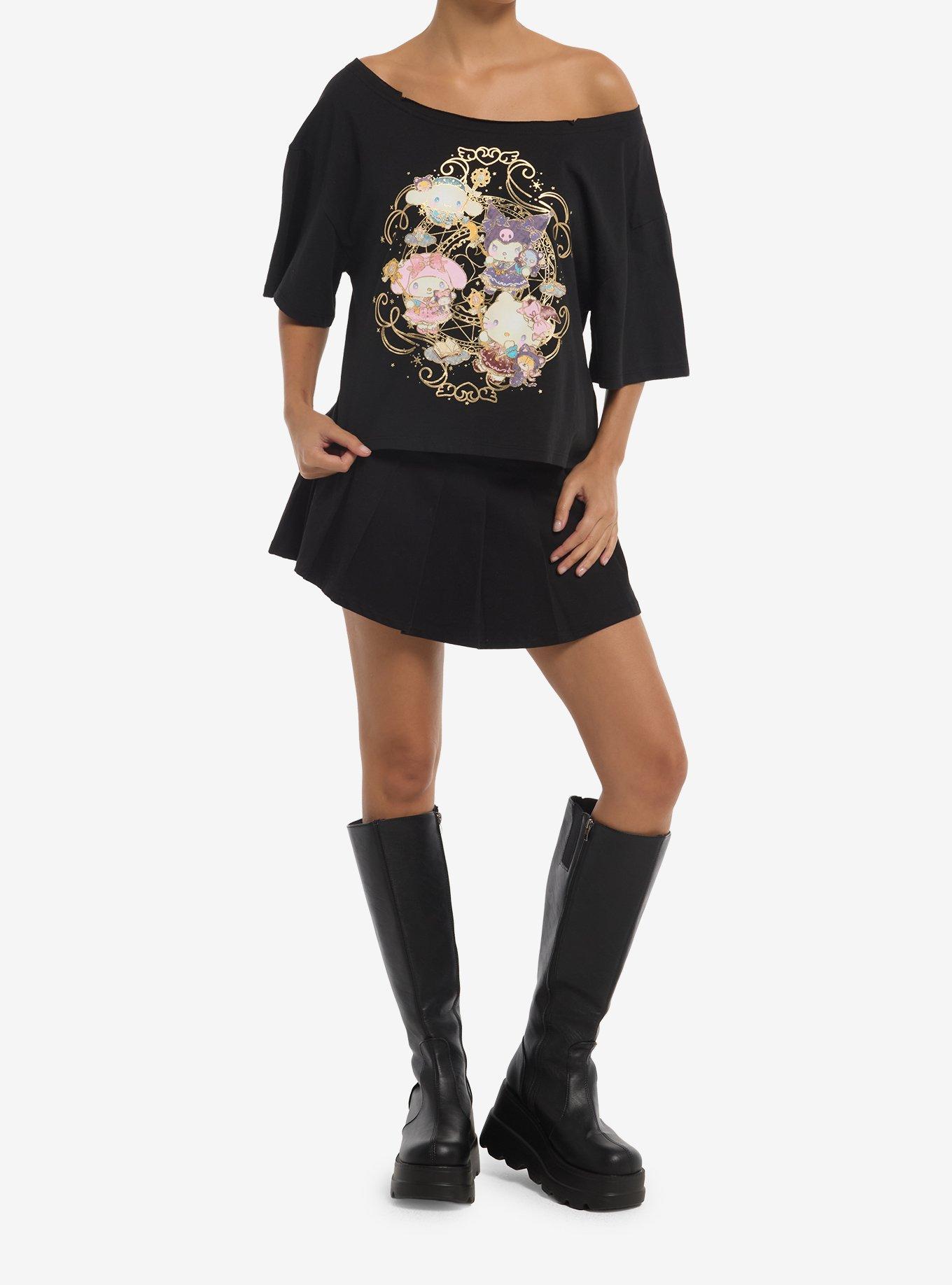 Hello Kitty And Friends Magic Gold Foil Girls Off-Shoulder T-Shirt, MULTI, alternate - view 2