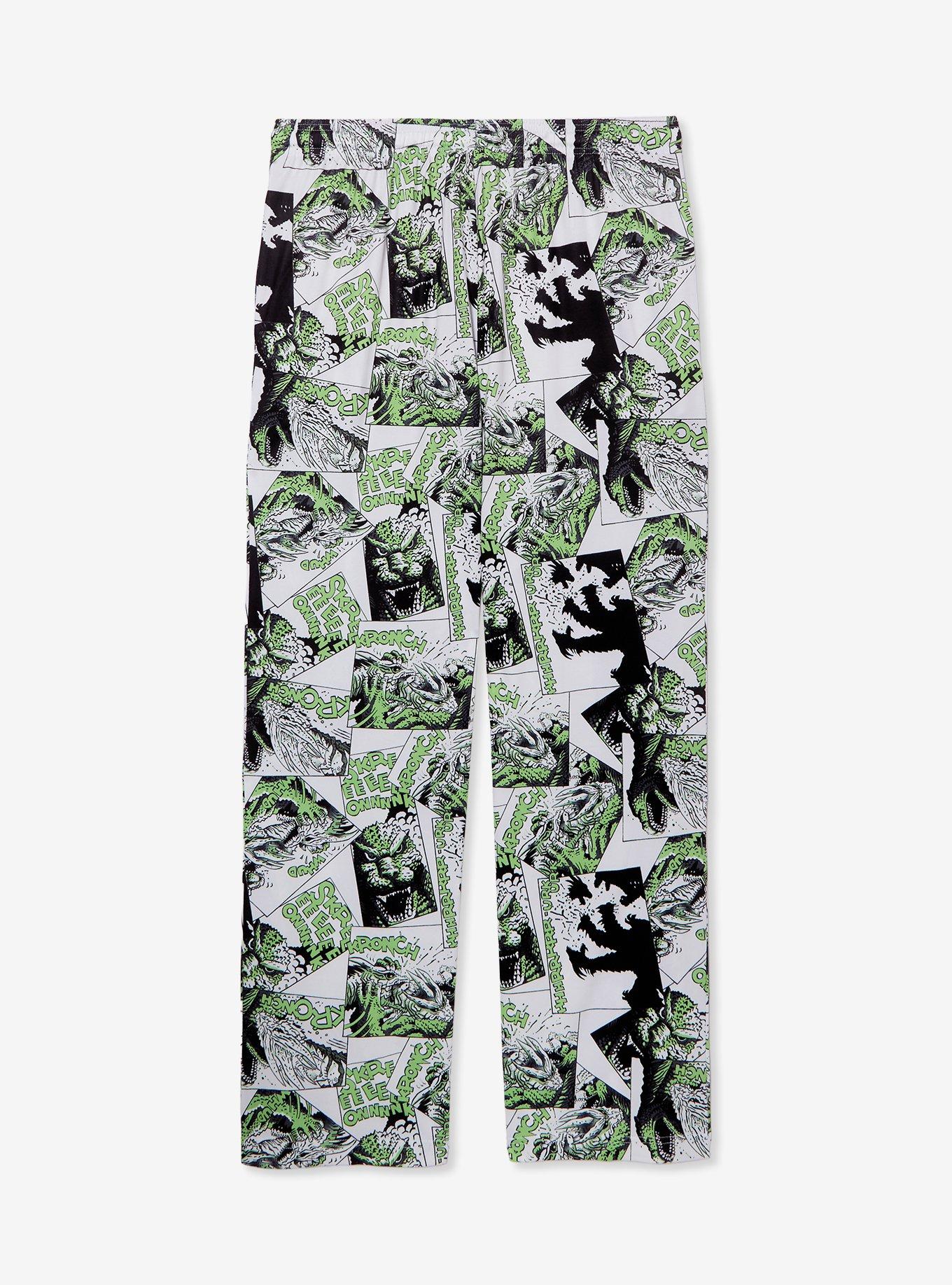 Godzilla Green Comic Panels Sleep Pants - BoxLunch Exclusive, GREEN, alternate - view 2