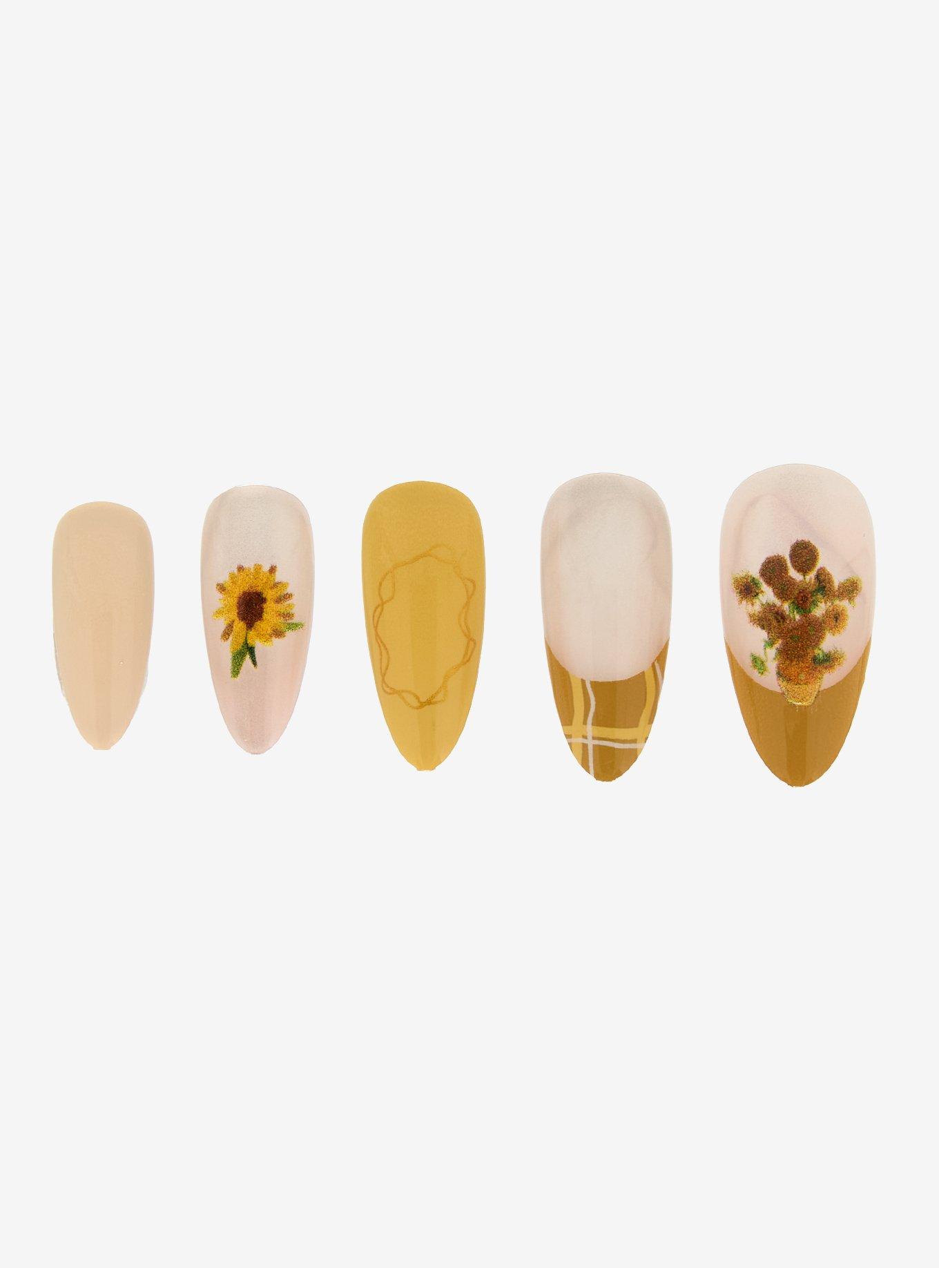Never Have I Ever Van Gogh Sunflower Press-On Nail Set, , alternate - view 2