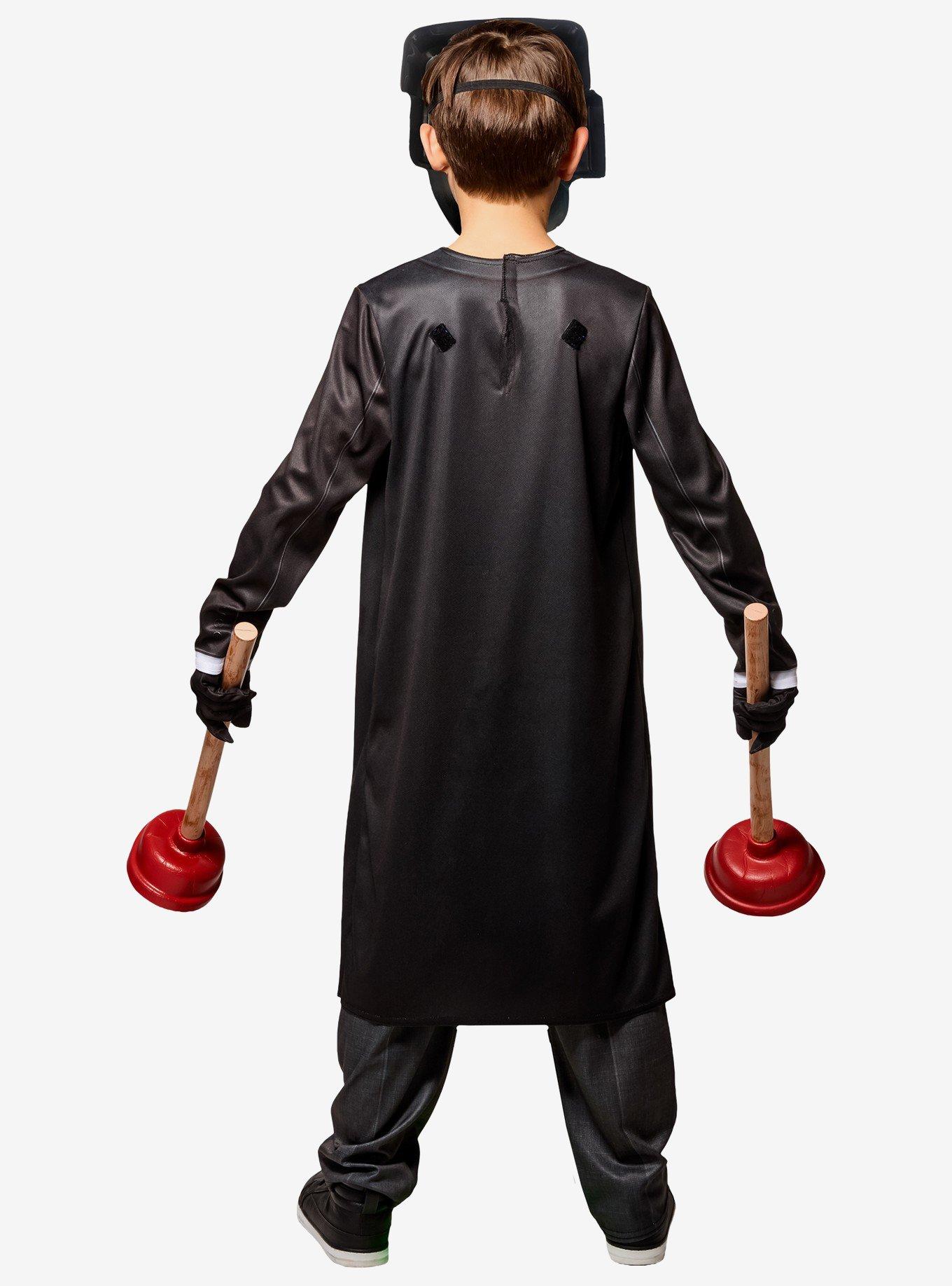 Skibidi Toilet Plunger Man Kids Costume by Rubies, BLACK, alternate - view 2