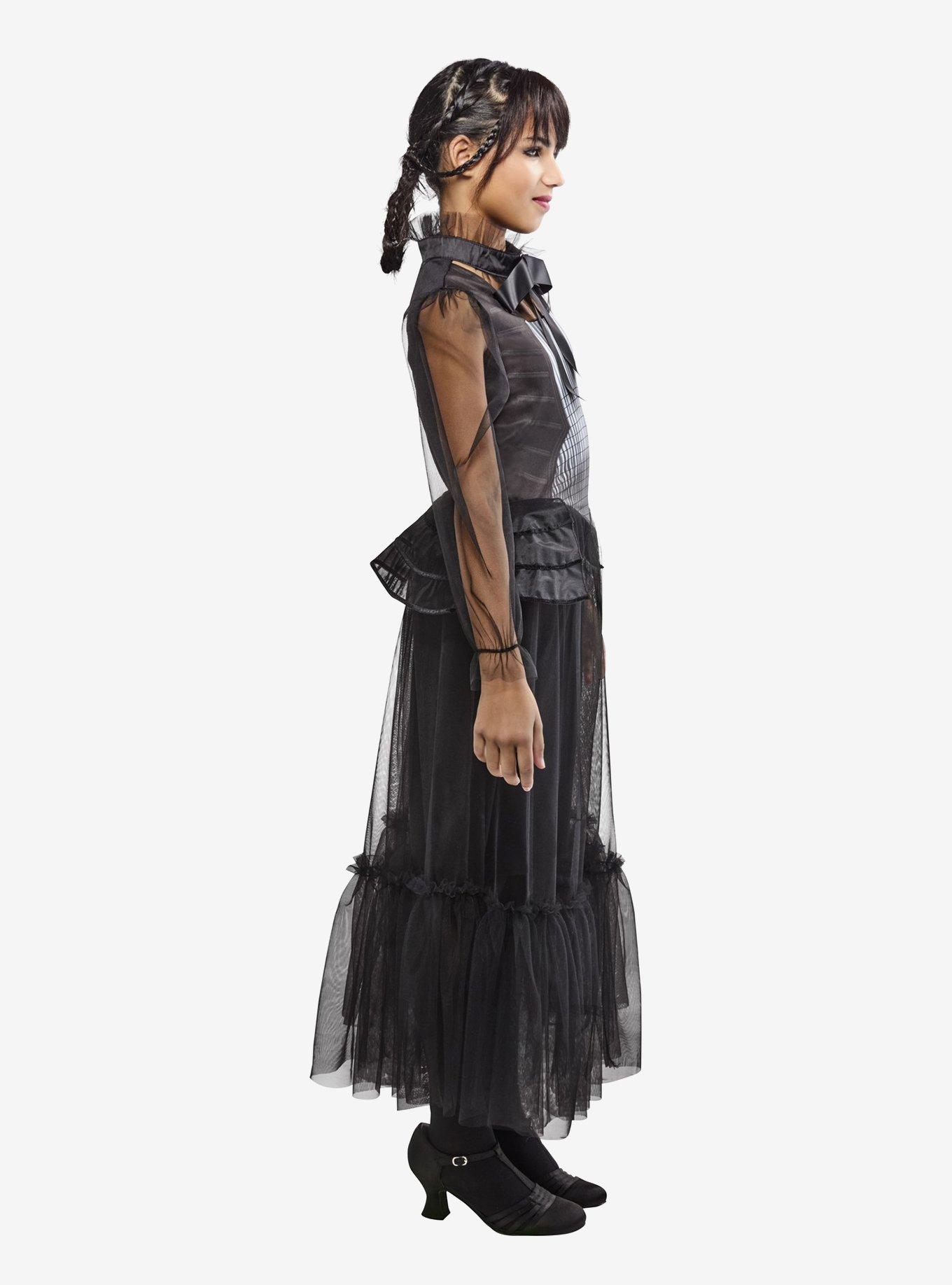 Wednesday Wednesday Graveyard Gala Deluxe Kids Costume by Rubies, BLACK, alternate - view 3