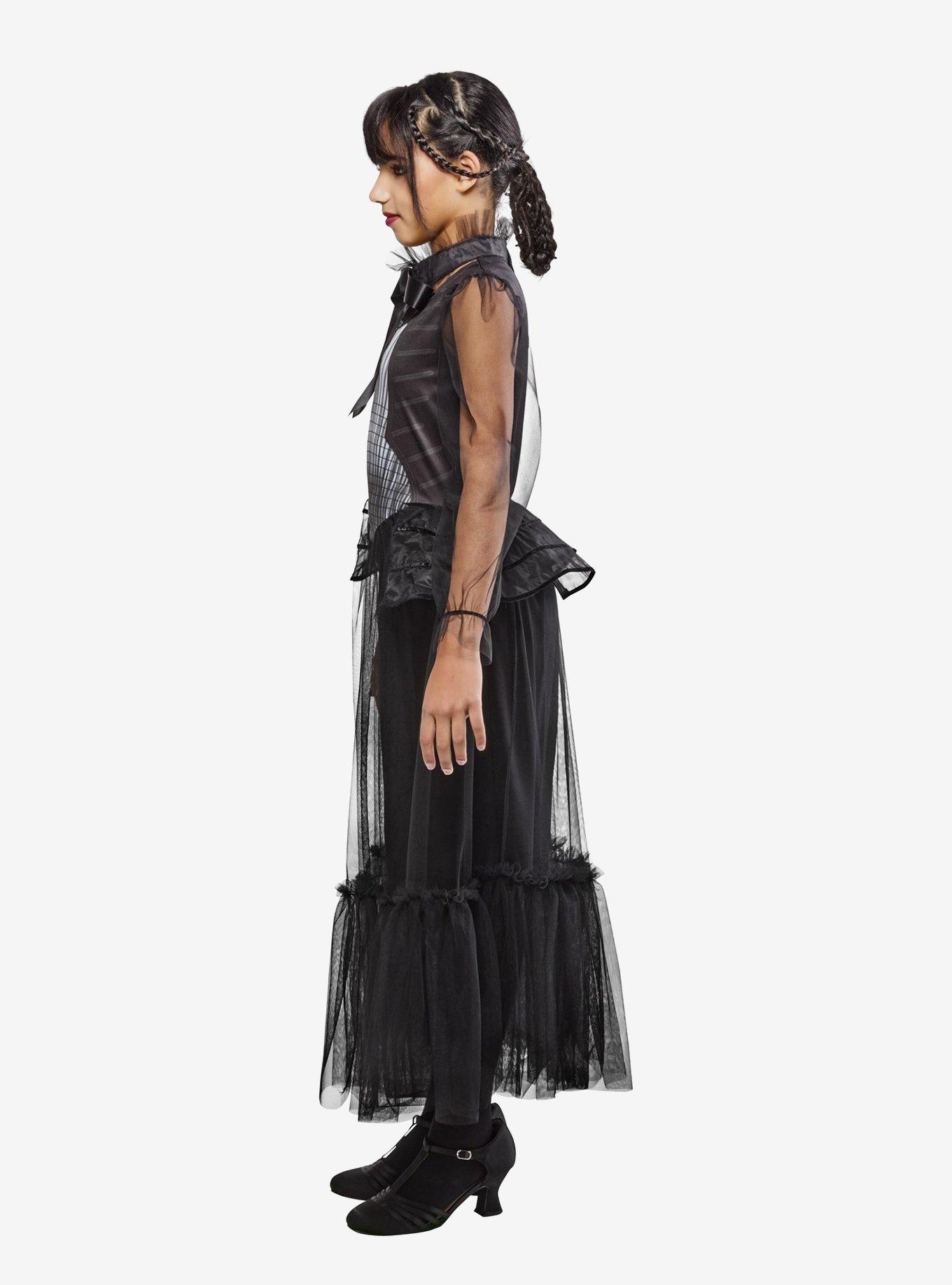 Wednesday Wednesday Graveyard Gala Deluxe Kids Costume by Rubies, BLACK, alternate - view 4