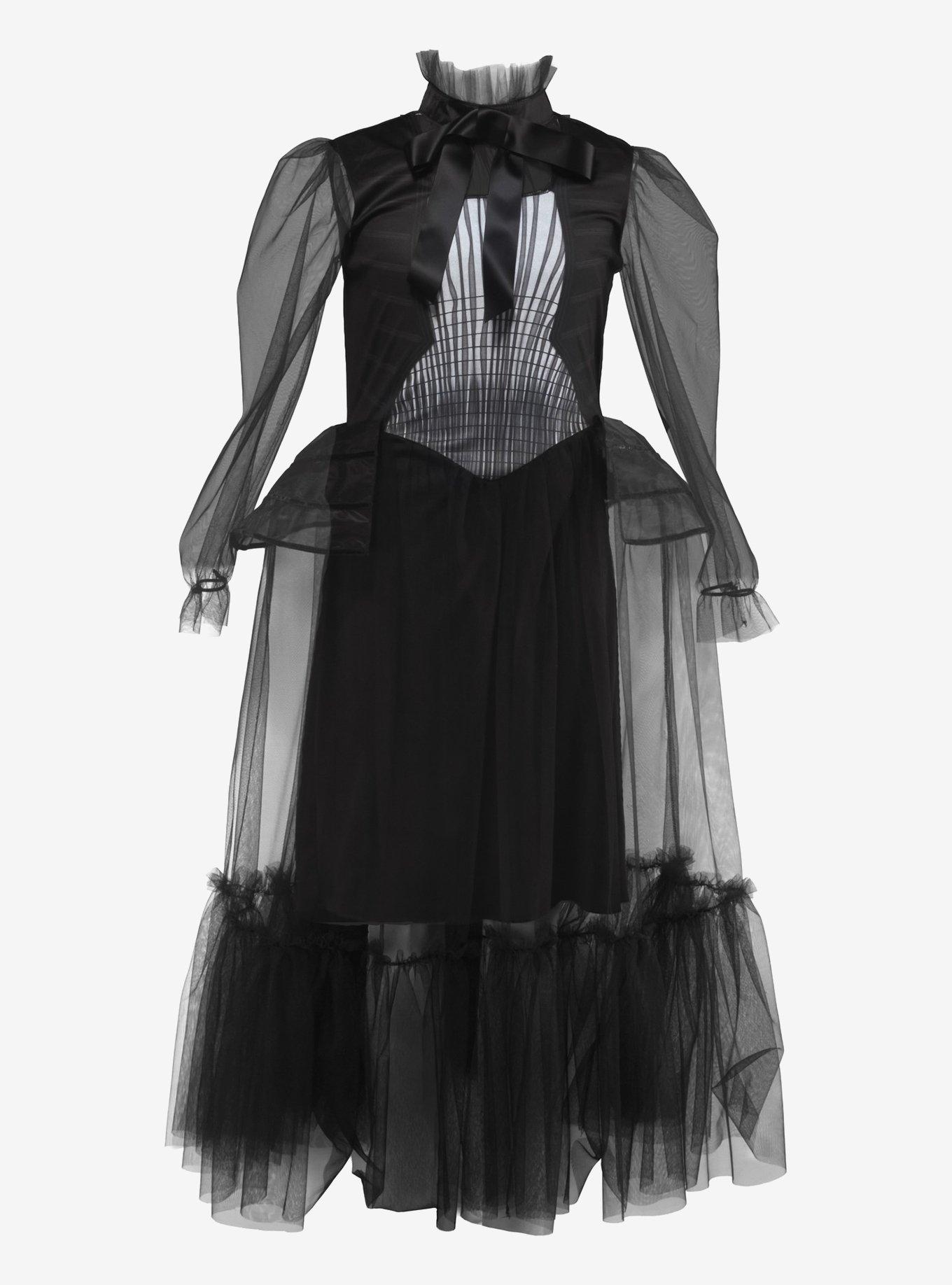 Wednesday Wednesday Graveyard Gala Deluxe Kids Costume by Rubies, BLACK, alternate - view 5