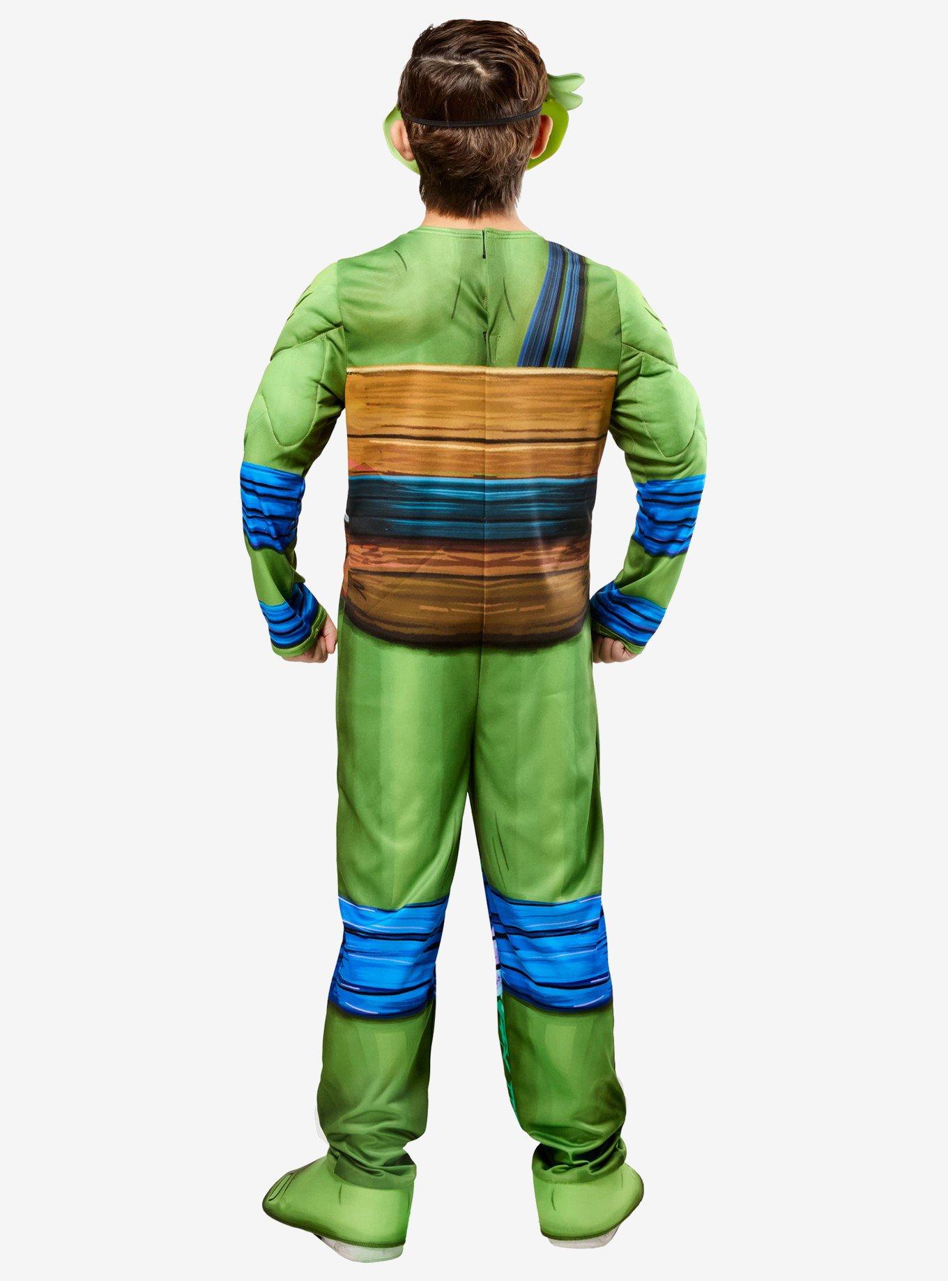 Teenage Mutant Ninja Turtles Mutant Mayhem Leonardo Deluxe Kids Costume by Rubies, GREEN, alternate - view 3