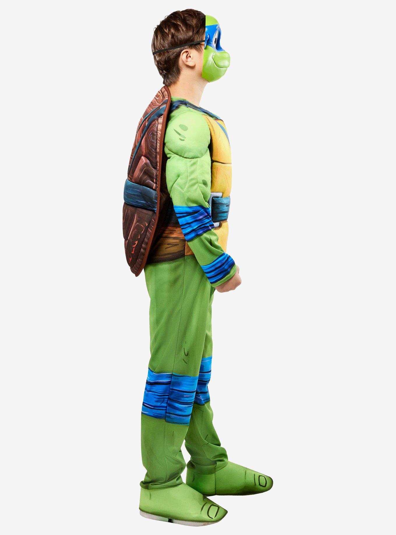 Teenage Mutant Ninja Turtles Mutant Mayhem Leonardo Deluxe Kids Costume by Rubies, GREEN, alternate - view 4