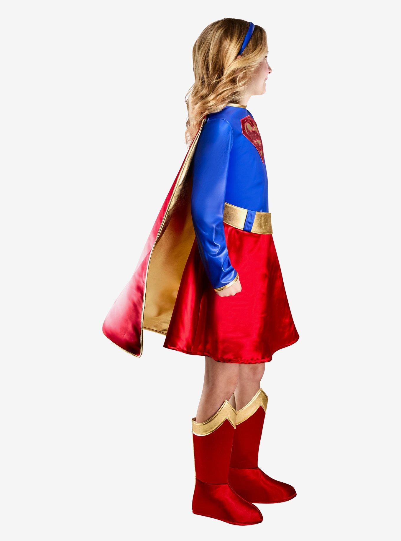 DC Comics Classic Supergirl Kids Deluxe Costume by Rubies, BLUE, alternate - view 4