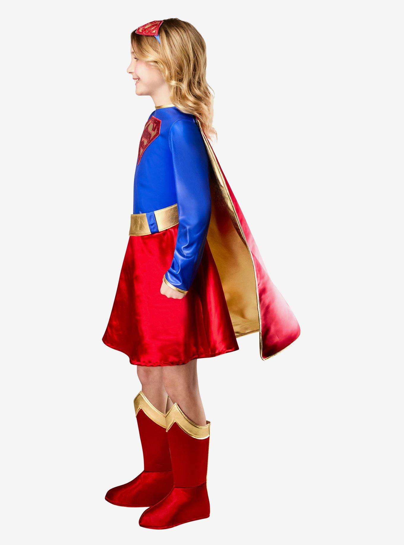 DC Comics Classic Supergirl Kids Deluxe Costume by Rubies, BLUE, alternate - view 5