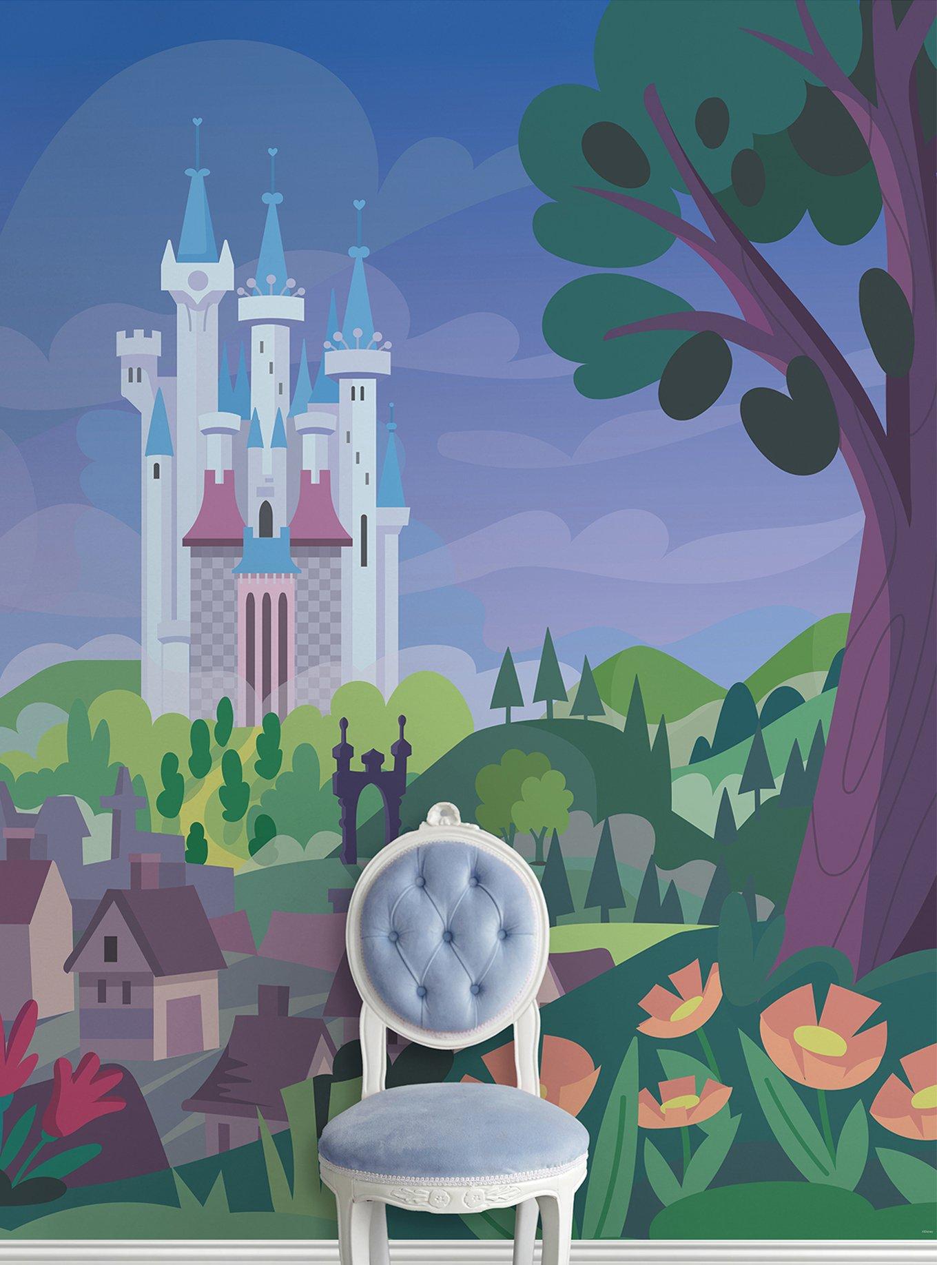 Disney Cinderella Castle Green Peel & Stick Mural, , hi-res