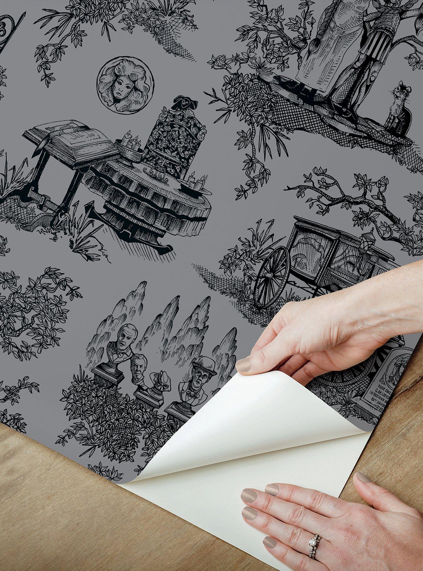 Disney Haunted Mansion Toile Black Peel & Stick Wallpaper, , alternate - view 4