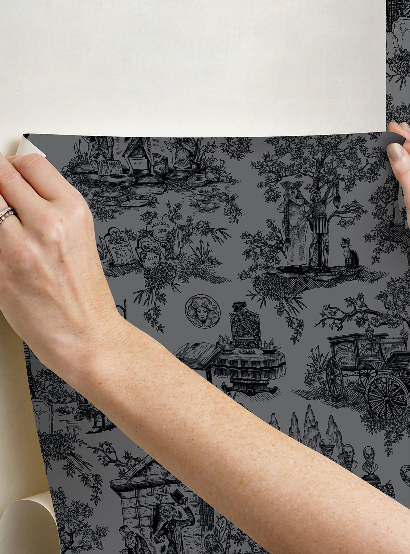 Disney Haunted Mansion Toile Black Peel & Stick Wallpaper, , alternate - view 5