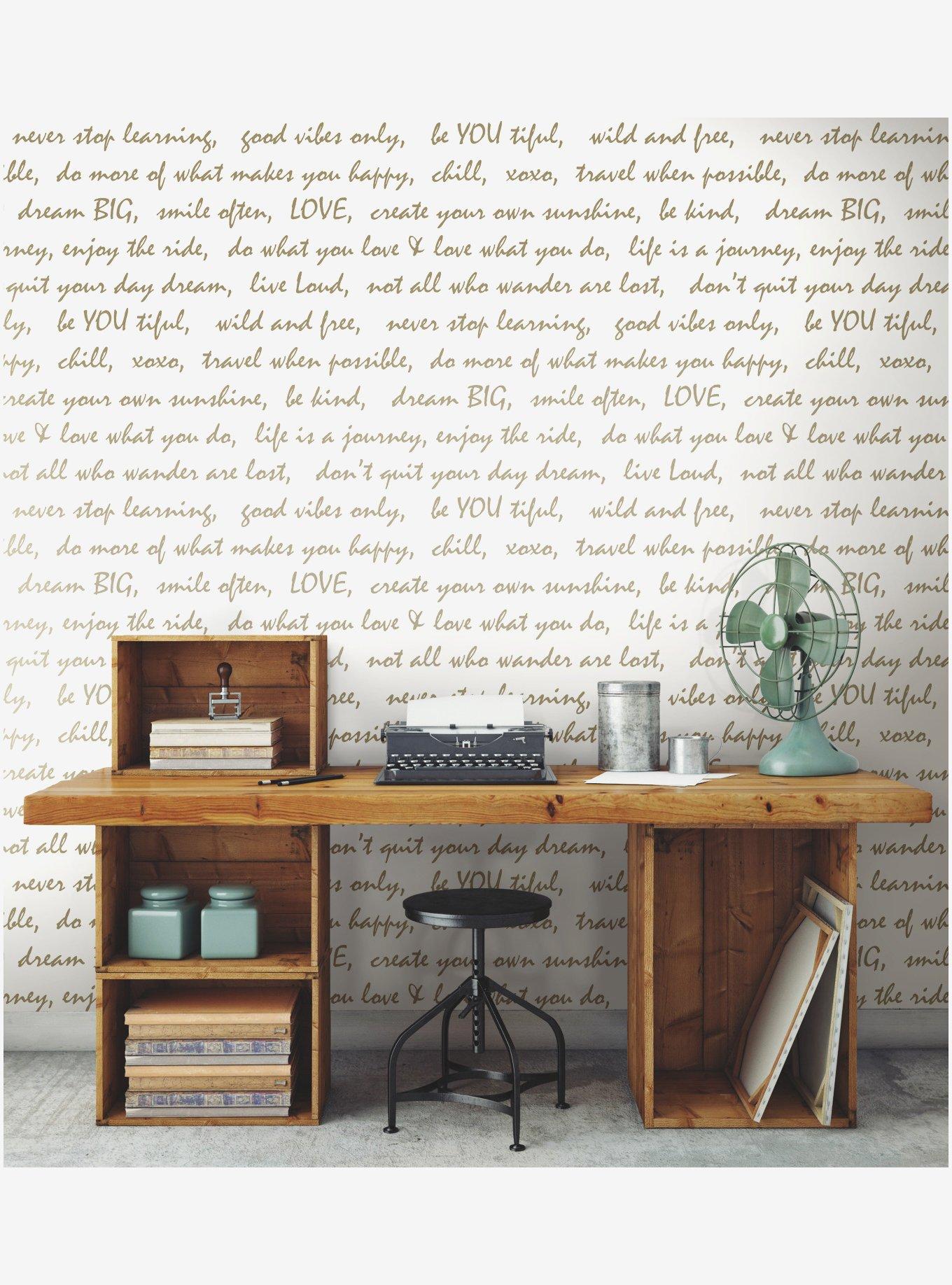 Dream Big Script Gold Peel & Stick Wallpaper, , alternate - view 3