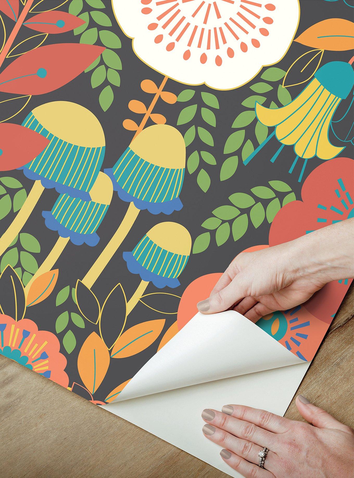 Dream Garden Dark Brown Peel & Stick Wallpaper, , alternate - view 4