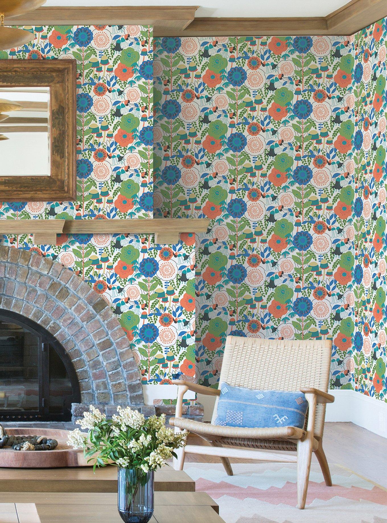 Dream Garden Off White Peel & Stick Wallpaper, , alternate - view 3