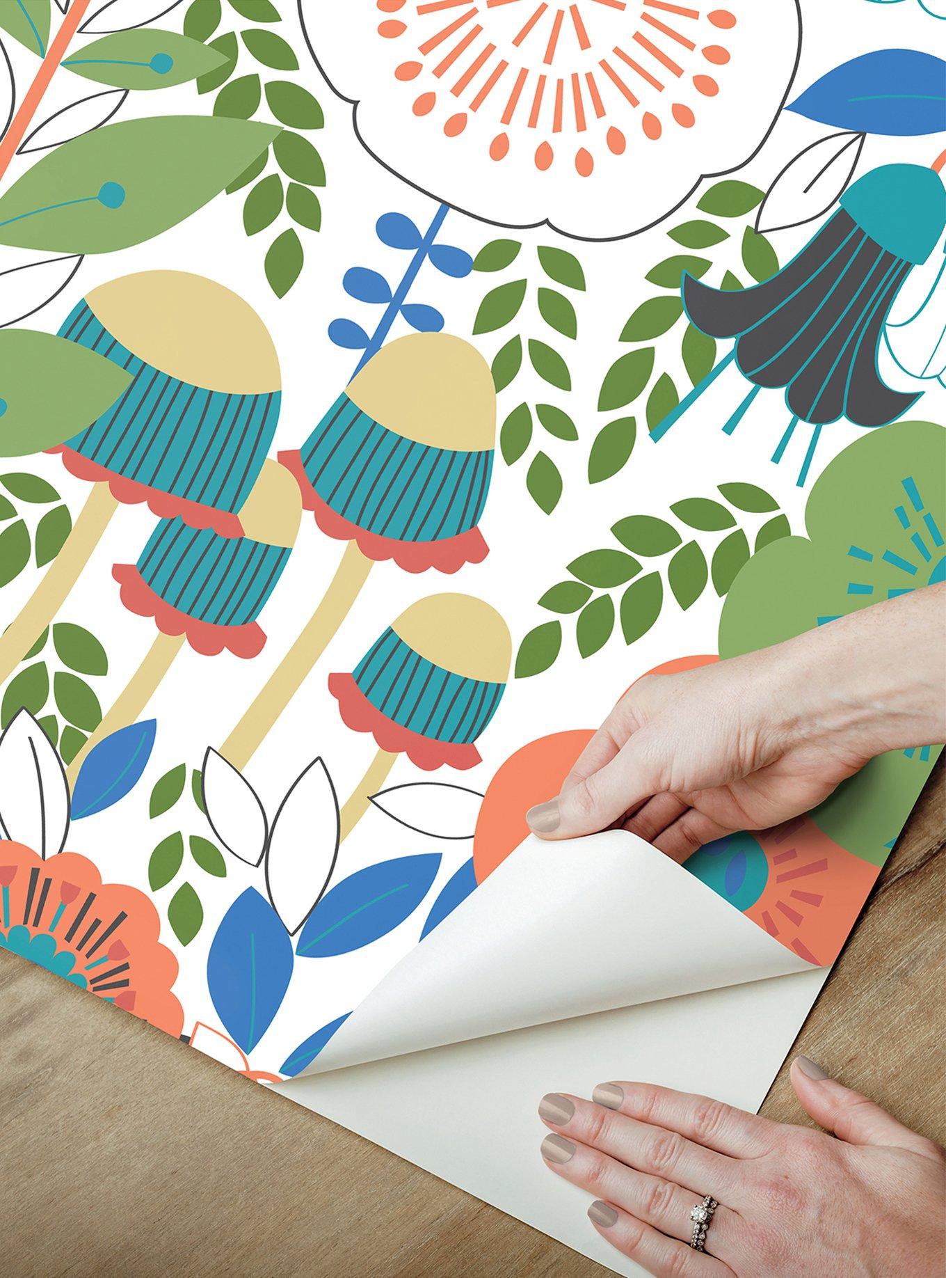 Dream Garden Off White Peel & Stick Wallpaper, , alternate - view 4