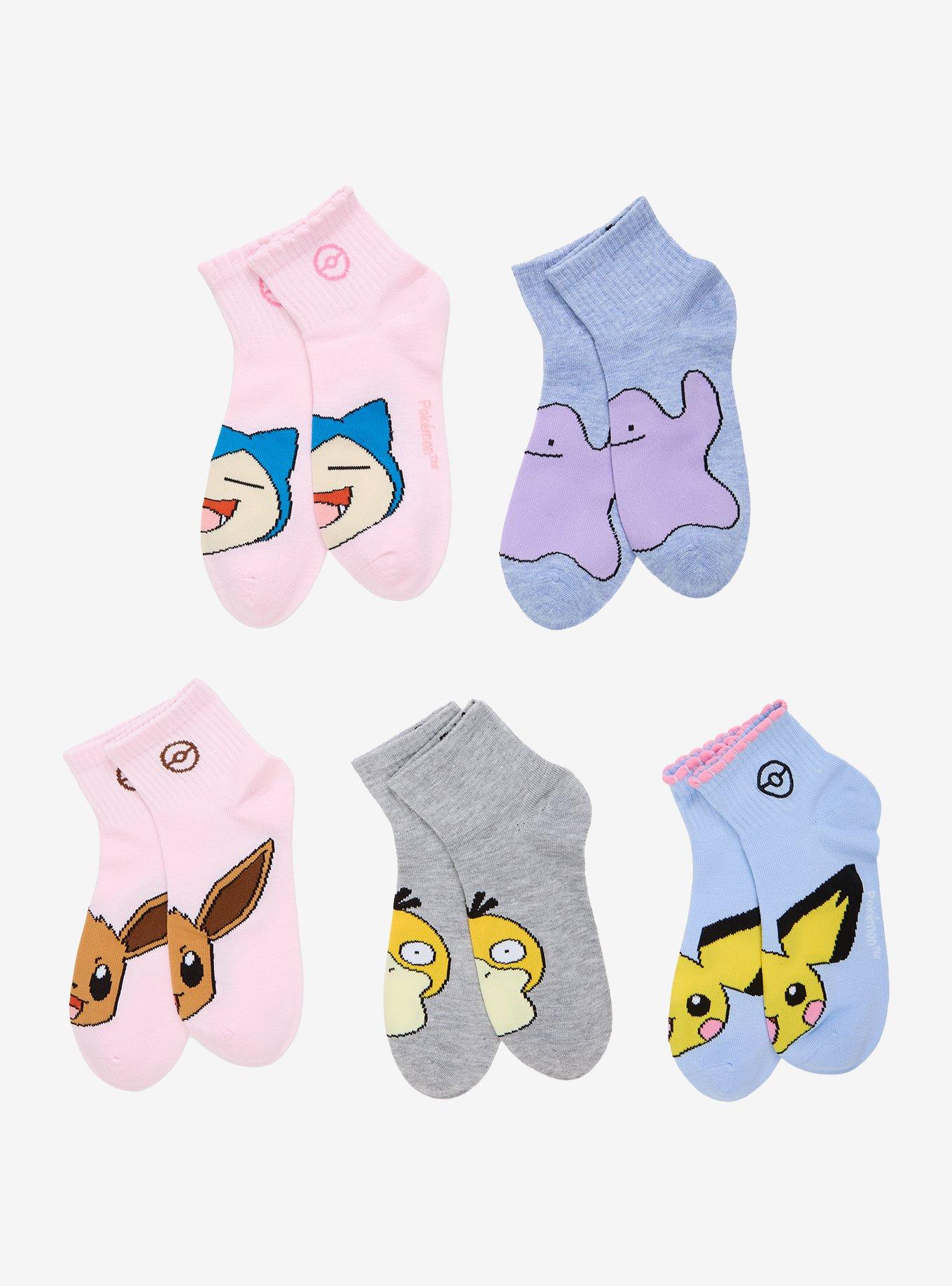 Pok&eacute;mon Face Ankle Socks 5 Pair, , alternate - view 2