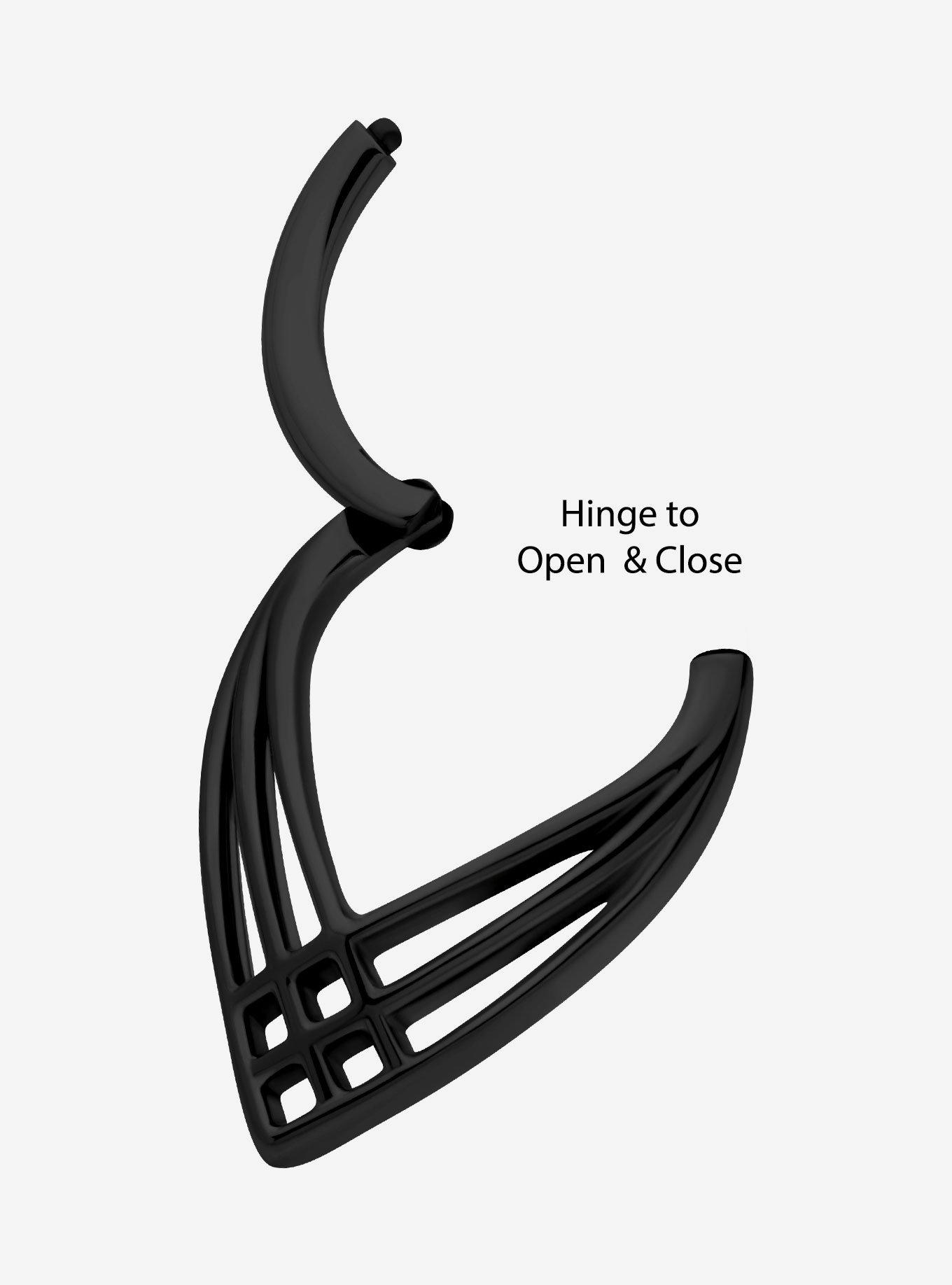 Steel Black Teardrop Septum Hinged Clicker, , alternate - view 2