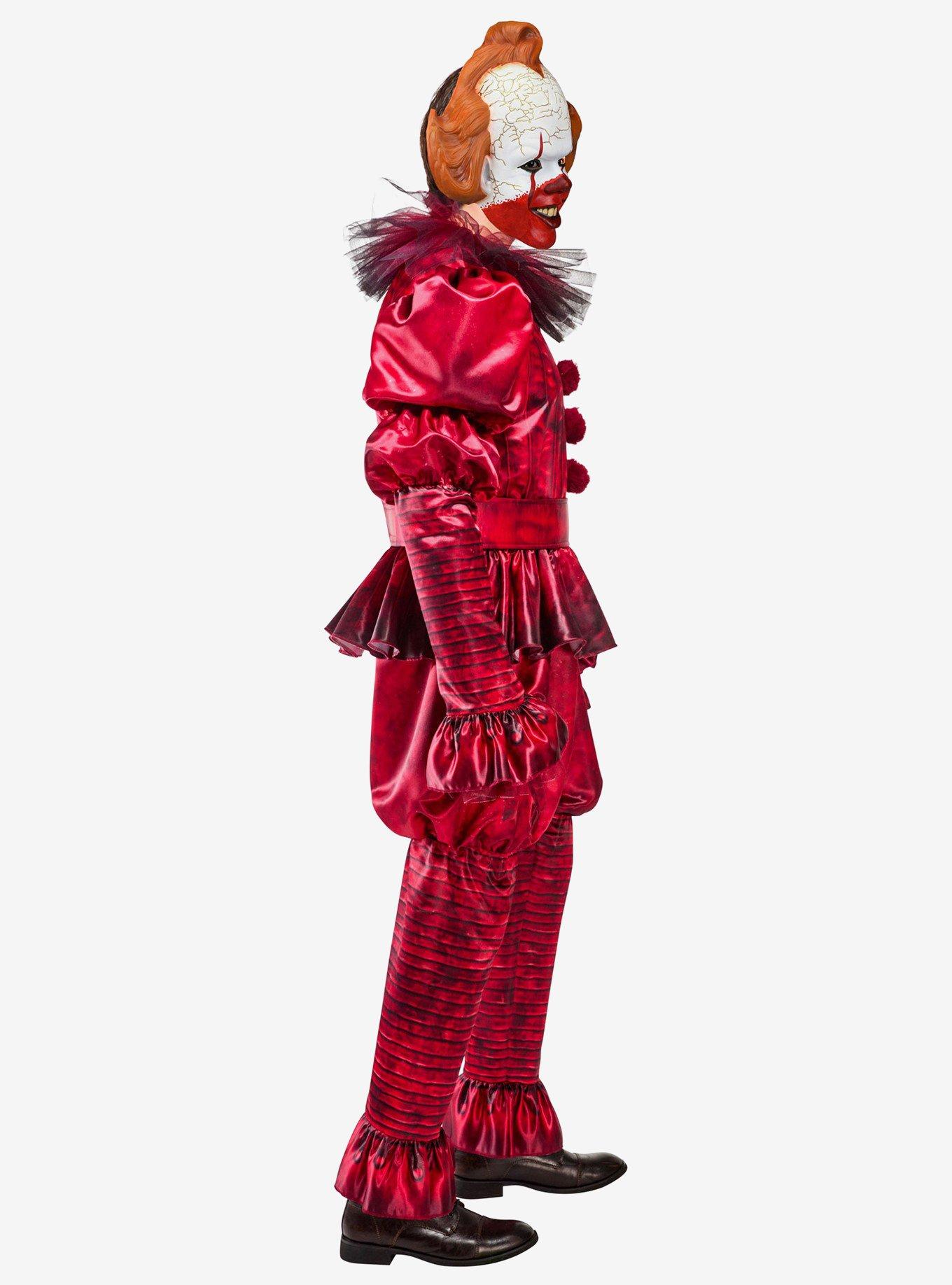 IT Welcome to Derry Bloody Pennywise Deluxe Adult Costume, RED, alternate - view 3