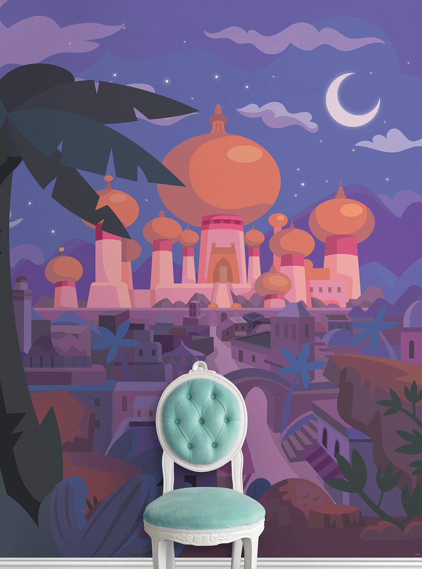 Disney Aladdin Jasmine Castle Purple Peel & Stick Mural, , hi-res