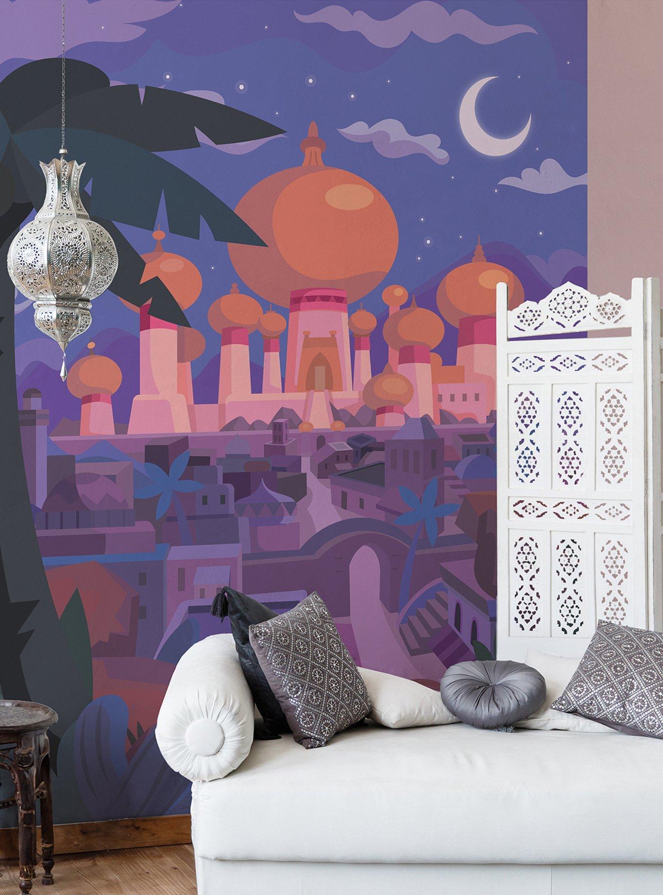 Disney Aladdin Jasmine Castle Purple Peel & Stick Mural, , alternate - view 3