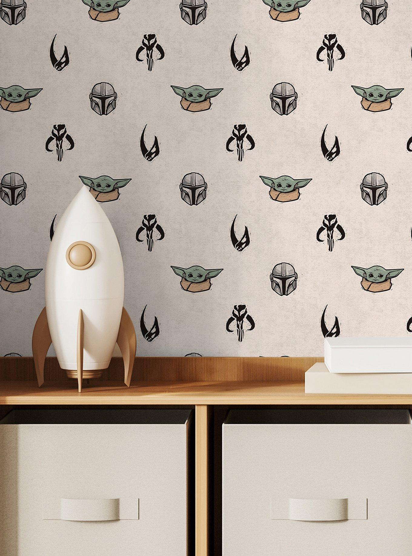 Star Wars The Mandalorian and Grogu Cream Peel & Stick Wallpaper, , hi-res