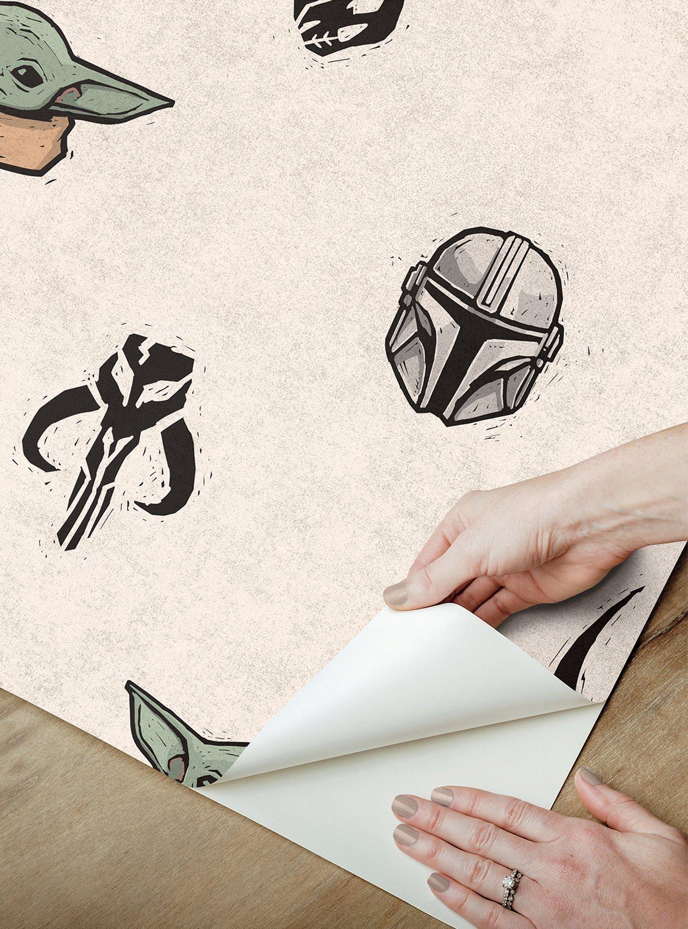 Star Wars The Mandalorian and Grogu Cream Peel & Stick Wallpaper, , alternate - view 4