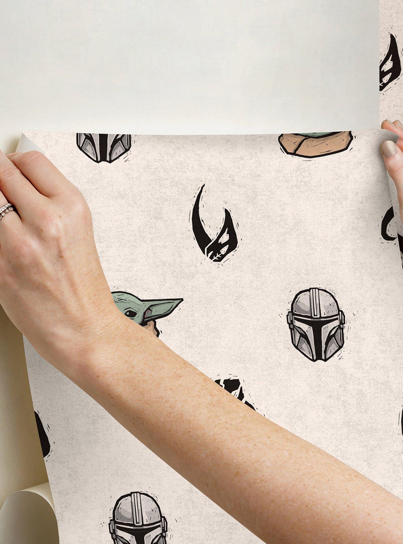 Star Wars The Mandalorian and Grogu Cream Peel & Stick Wallpaper, , alternate - view 5