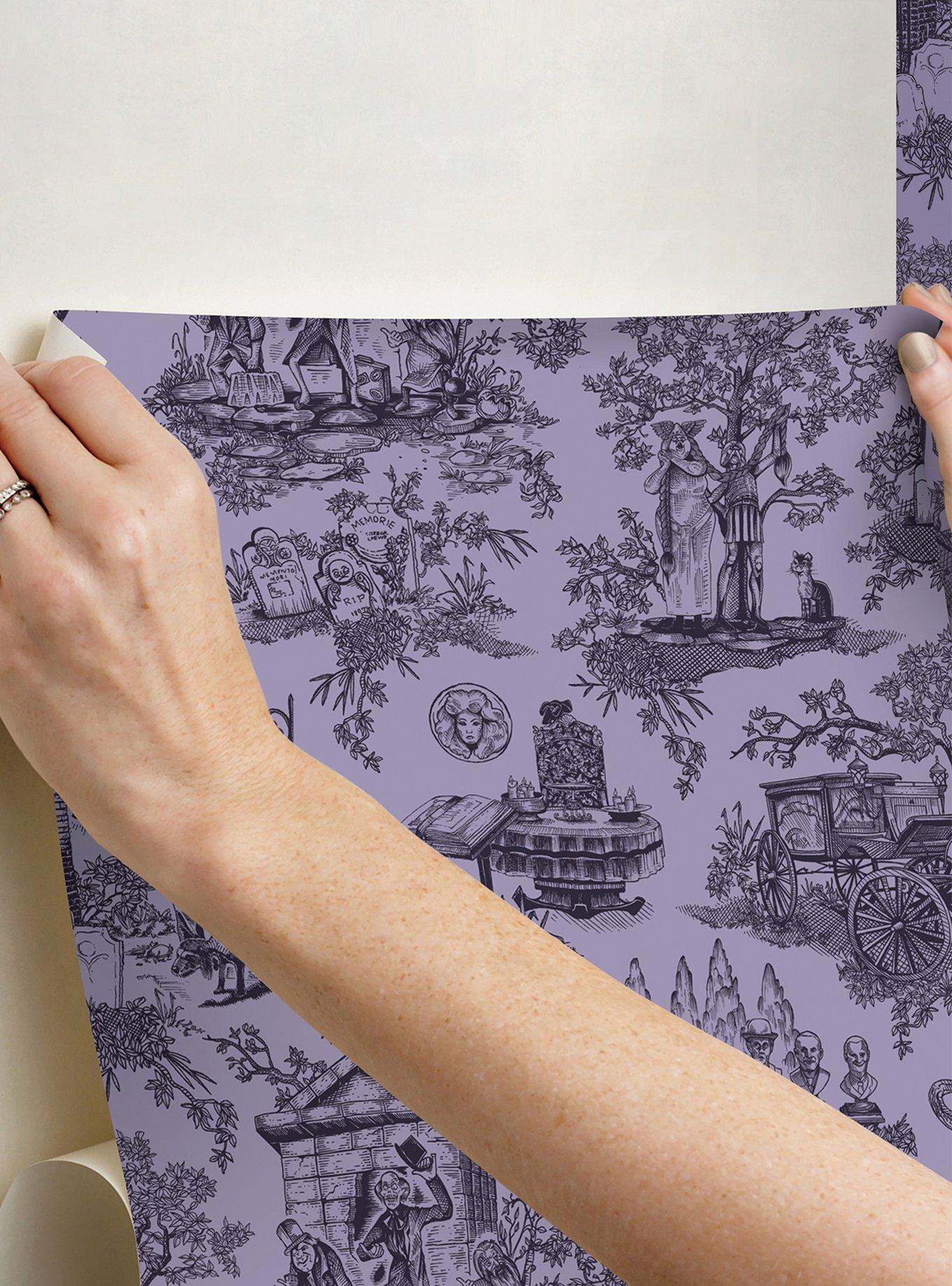 Disney Haunted Mansion Toile Purple Peel & Stick Wallpaper, , alternate - view 5