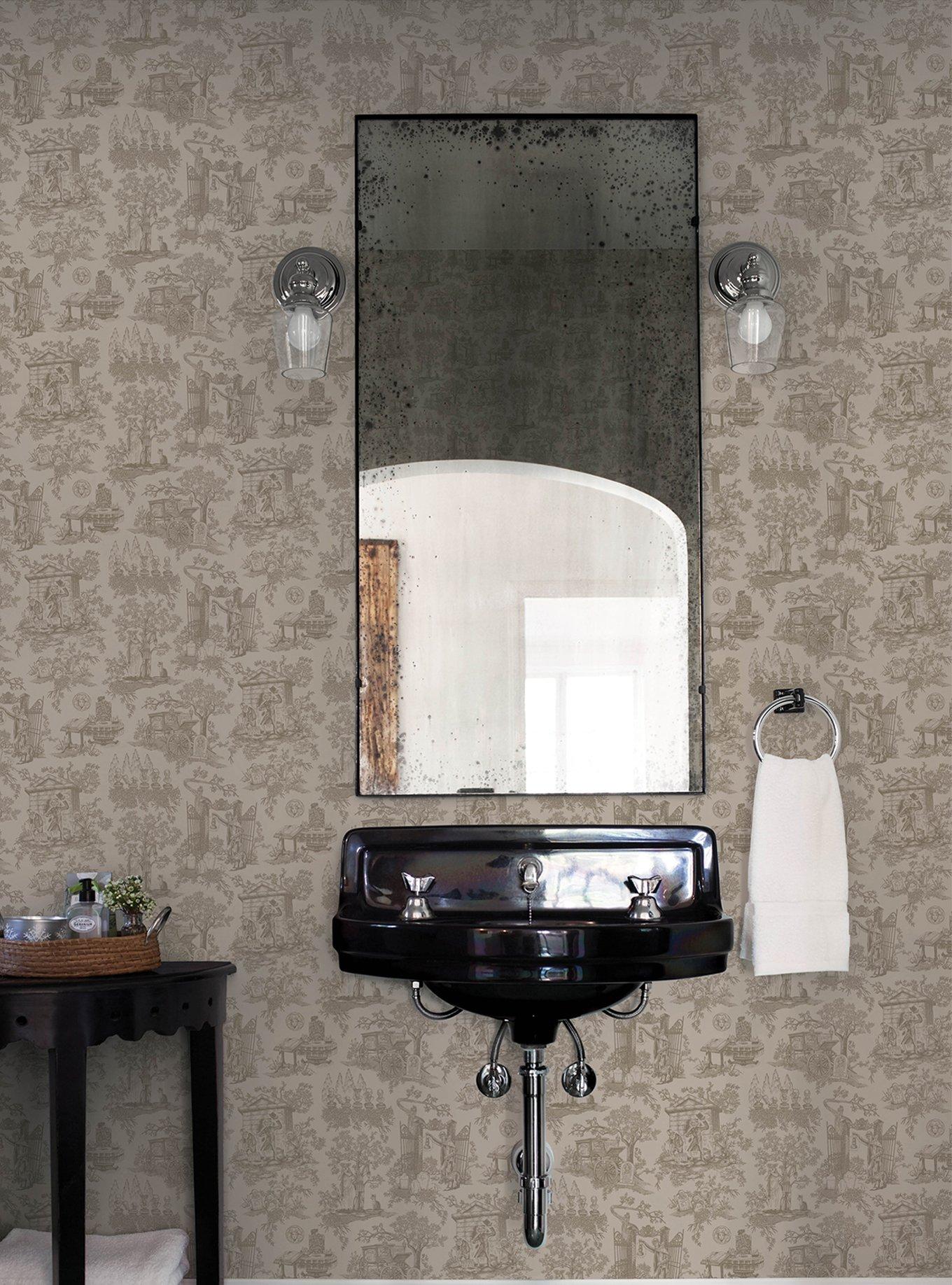 Disney Haunted Mansion Toile Taupe Peel & Stick Wallpaper, , alternate - view 3