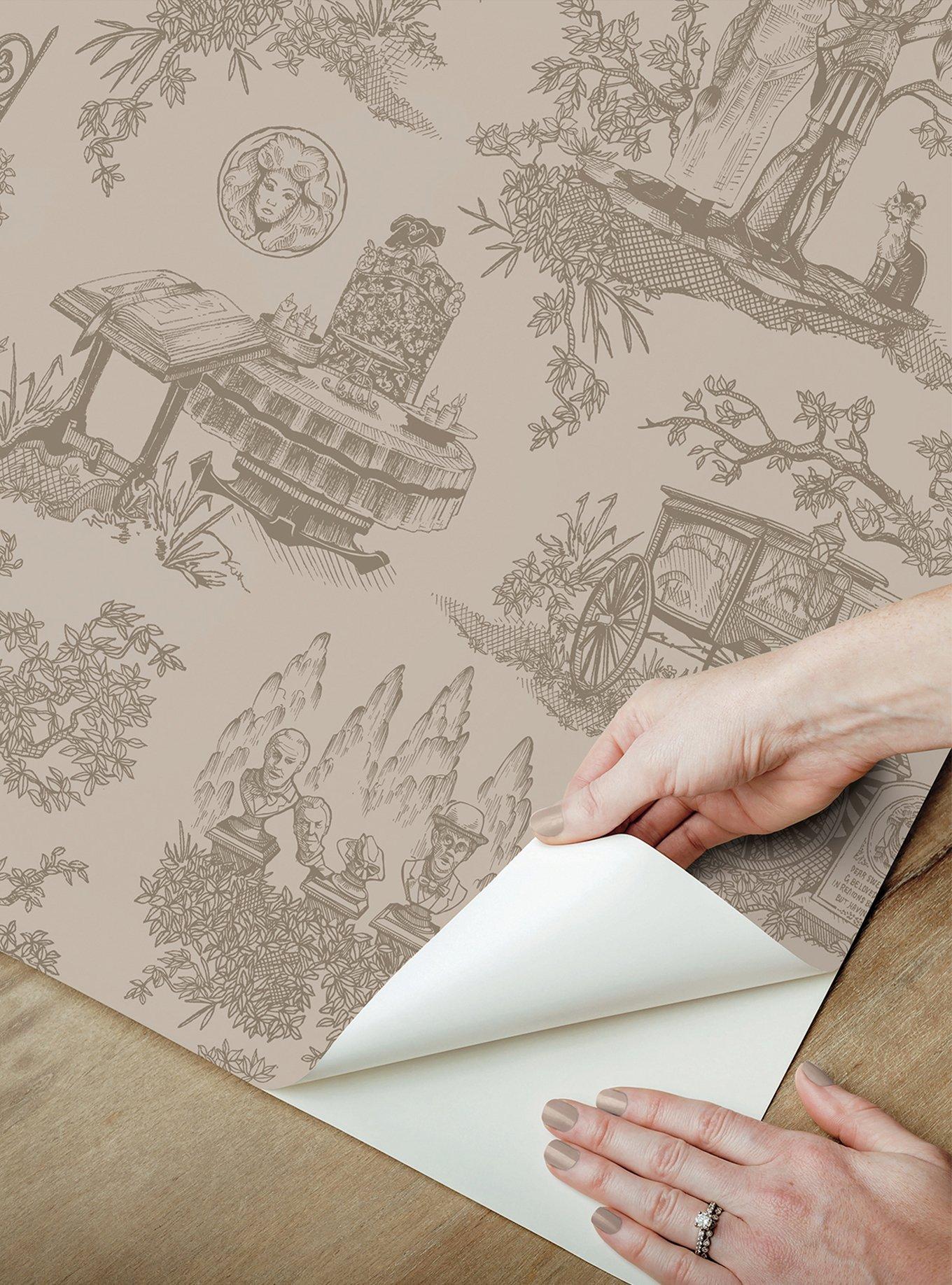 Disney Haunted Mansion Toile Taupe Peel & Stick Wallpaper, , alternate - view 4
