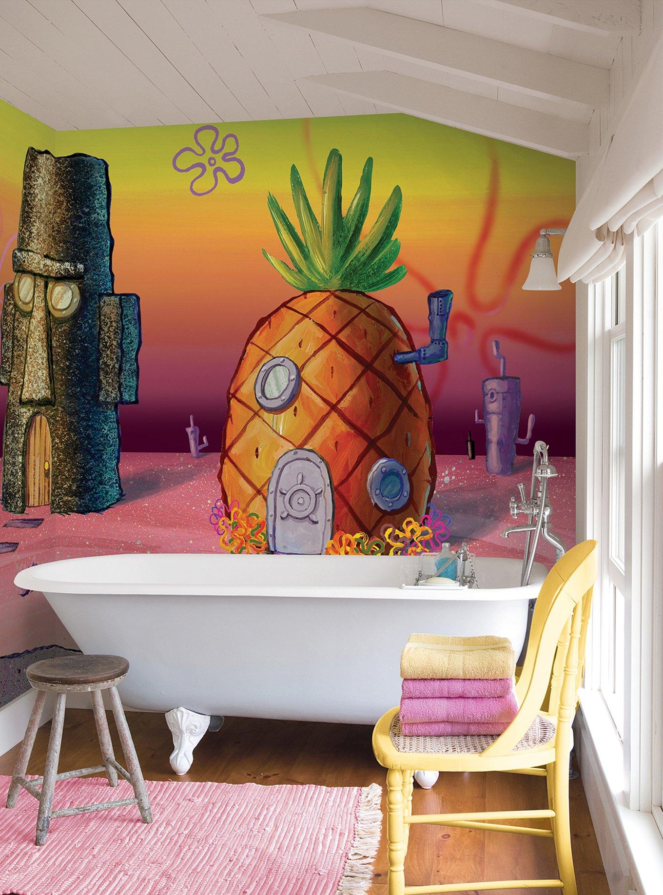 SpongeBob SquarePants Sunset Pink Peel & Stick Mural, , alternate - view 3