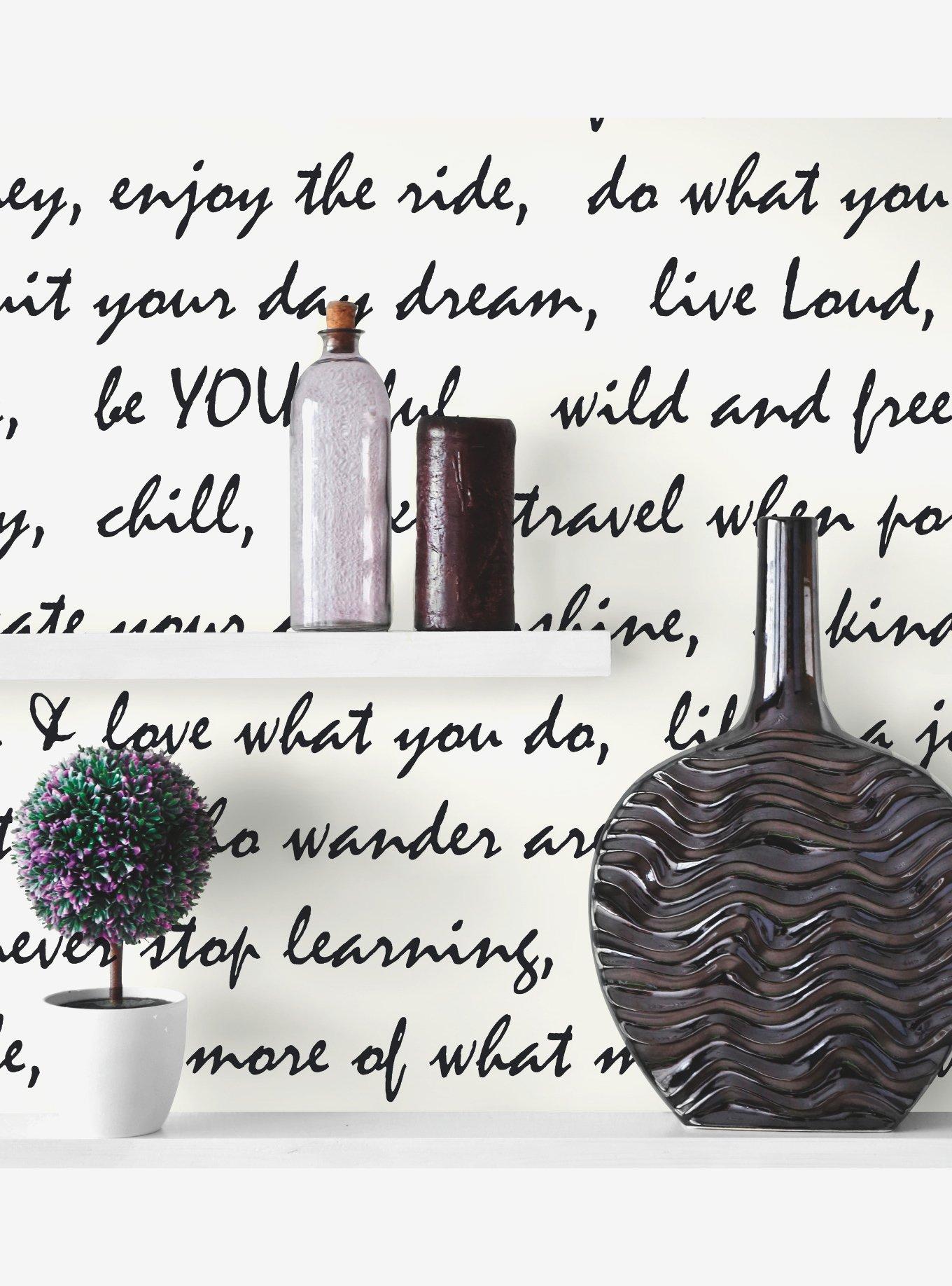 Dream Big Script Black Peel & Stick Wallpaper, , alternate - view 6