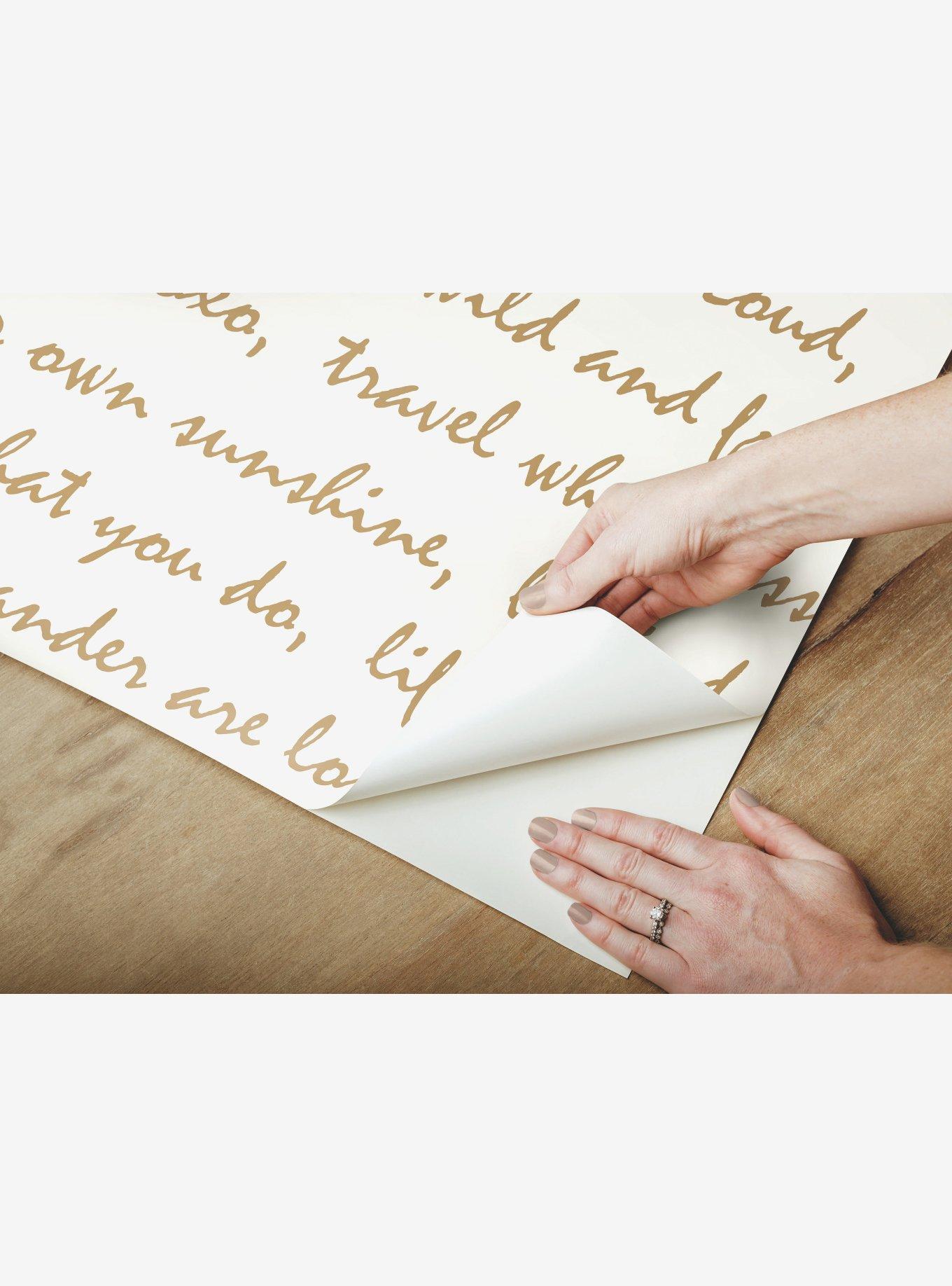Dream Big Script Gold Peel & Stick Wallpaper, , alternate - view 4