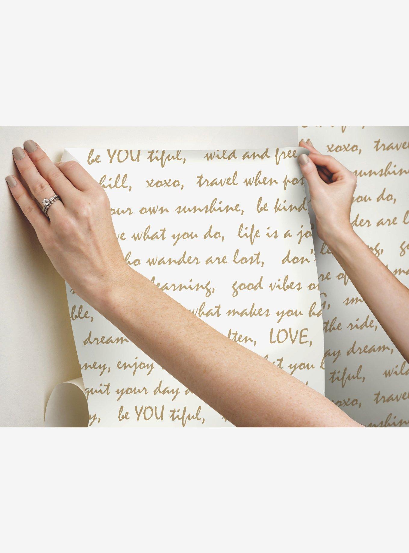 Dream Big Script Gold Peel & Stick Wallpaper, , alternate - view 5