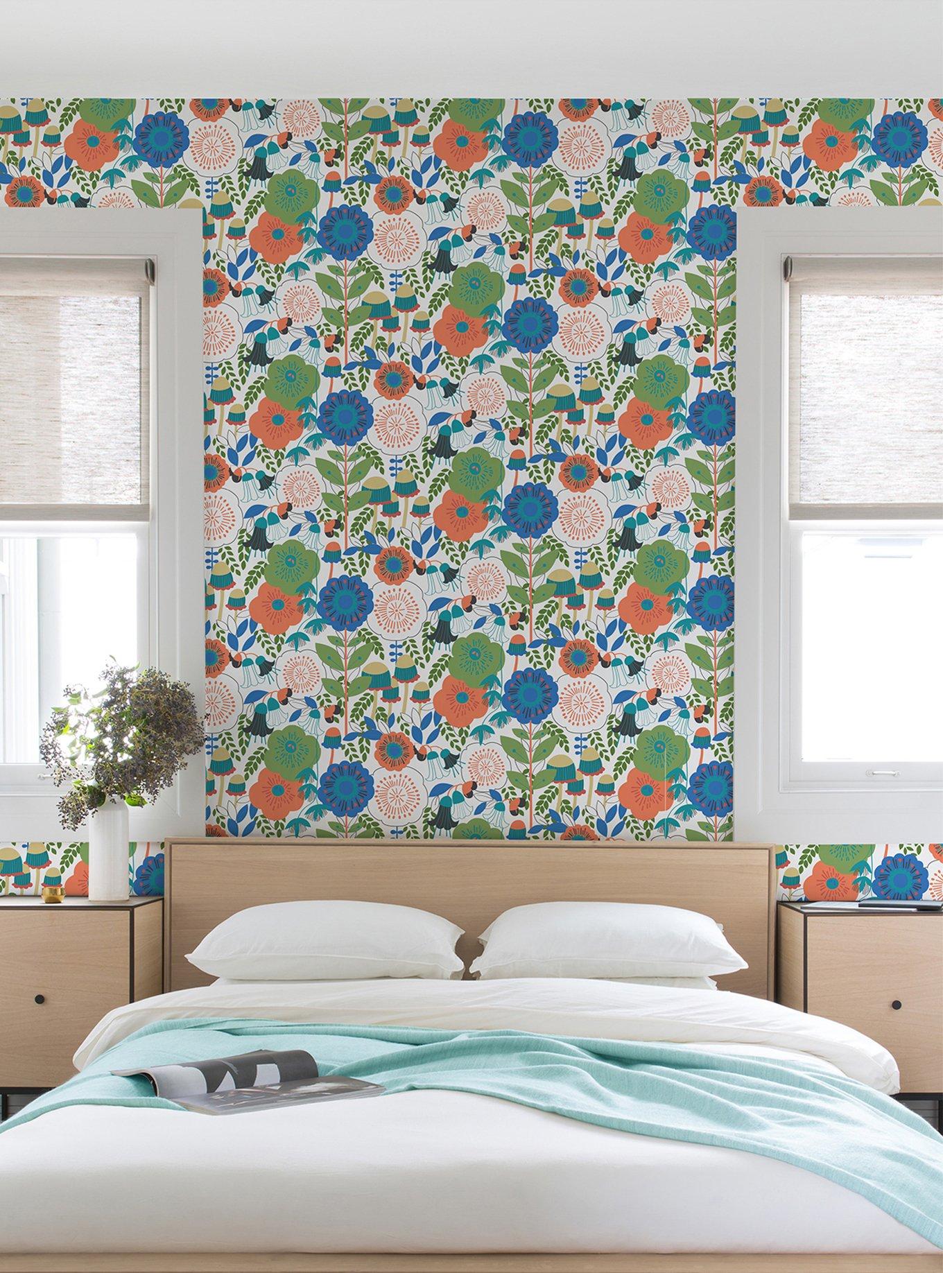 Dream Garden Off White Peel & Stick Wallpaper, , hi-res